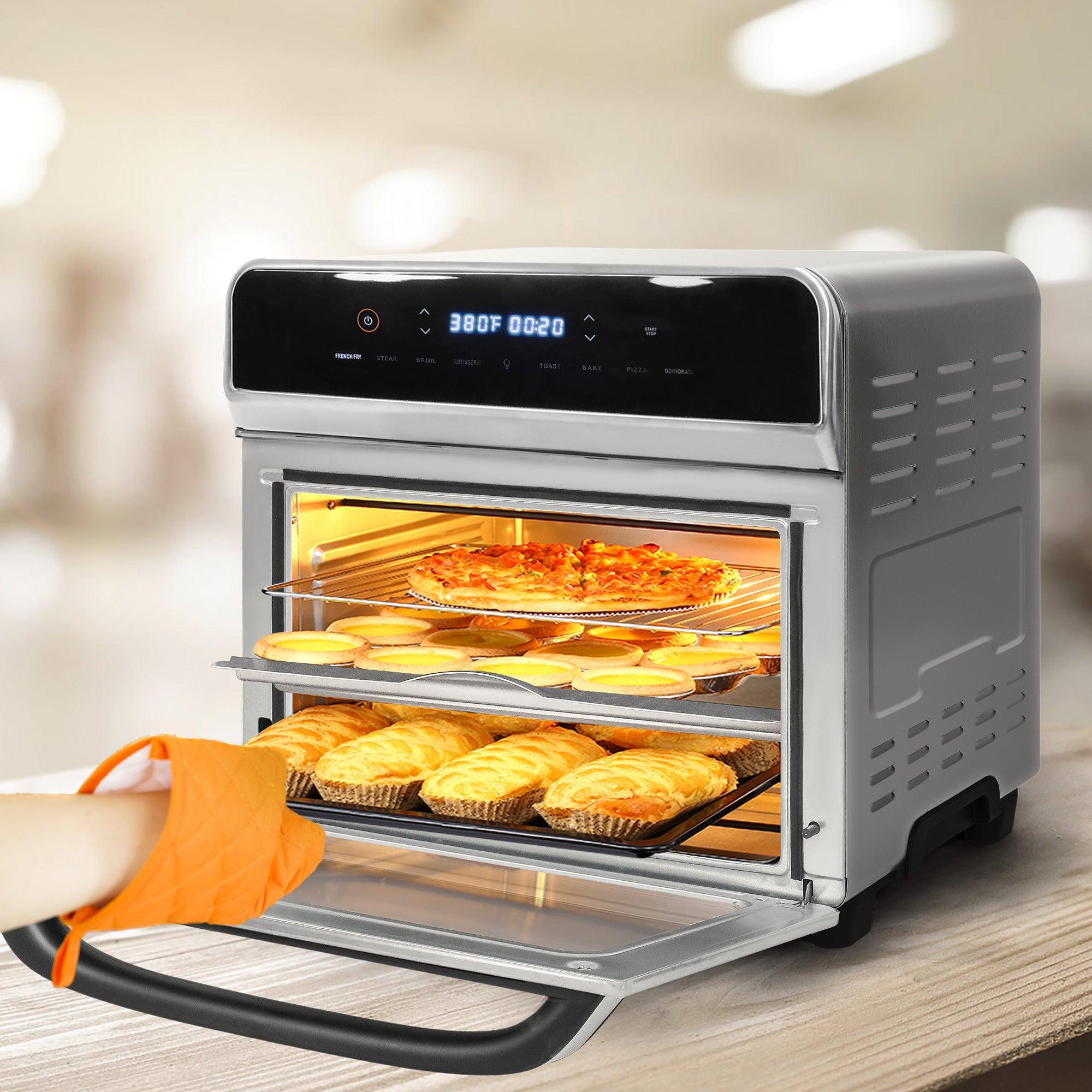 Air Fryer Toaster Oven 24QT Airfryer 10 Fuctions Touch Control, Fits 12" Pizza, 6 Slice Toast, Countertop Convection Oven - Luckyermore