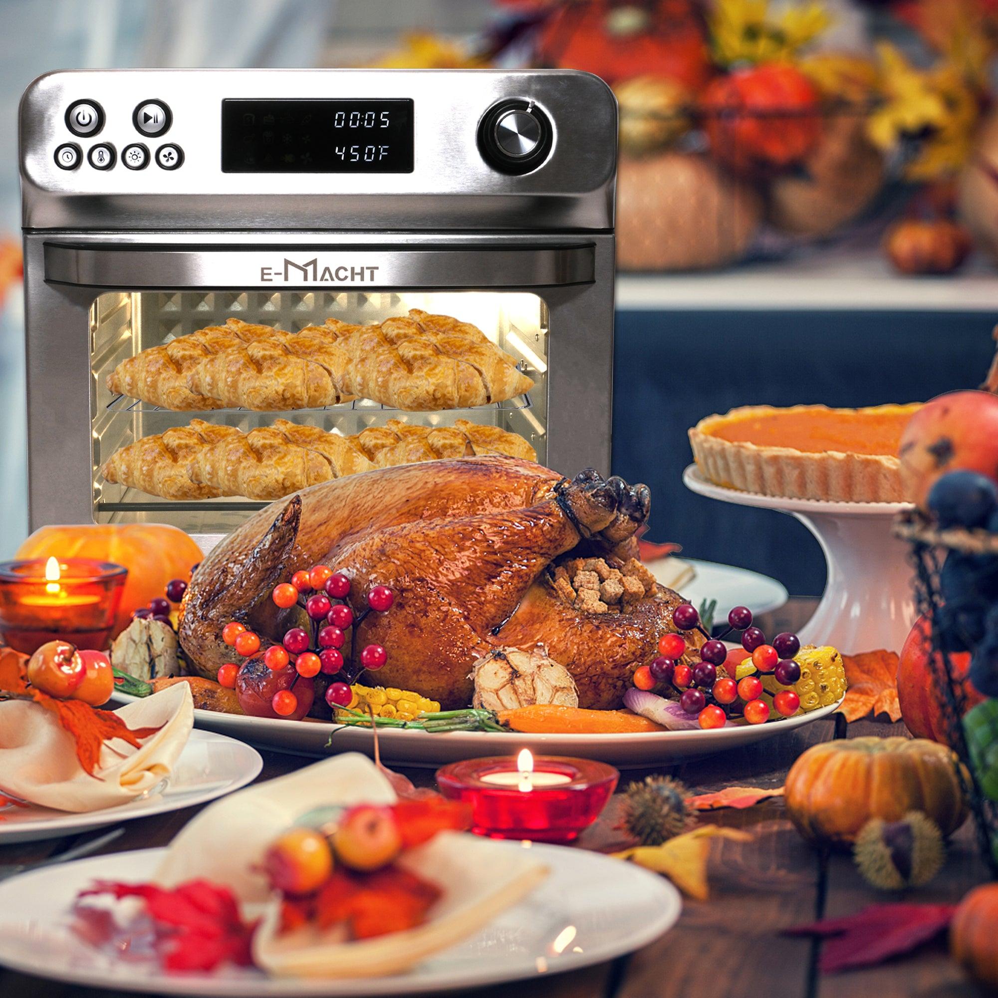Air Fryer Toaster Oven 24QT Airfryer 10 Fuctions Mechanical Control, Fits 12" Pizza, 6 Slice Toast, Countertop Convection Oven - Luckyermore