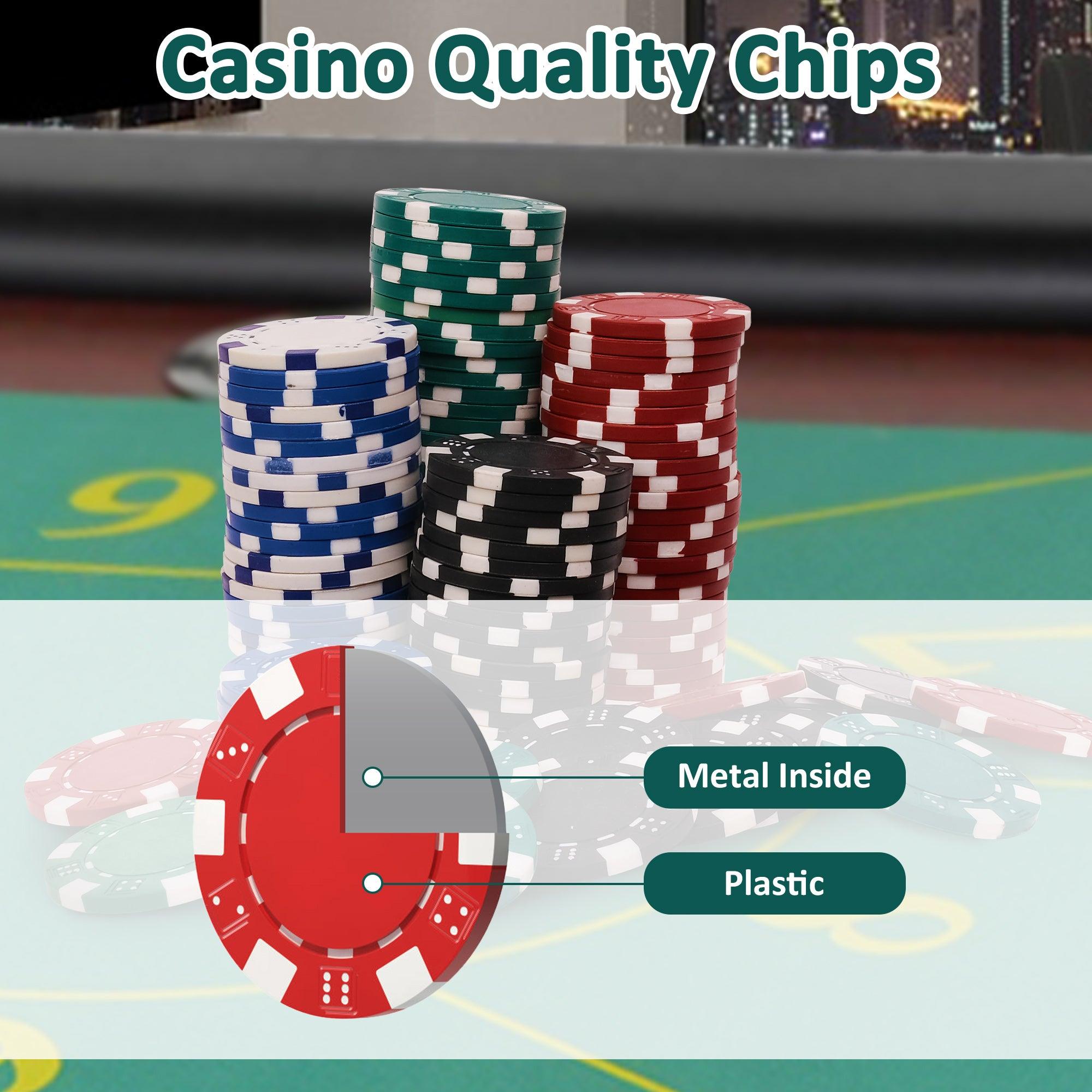 LUCKYERMORE 500pc 11.5g Poker Chip Set for Texas Holdem with Aluminum Case Clay Poker Chips Set