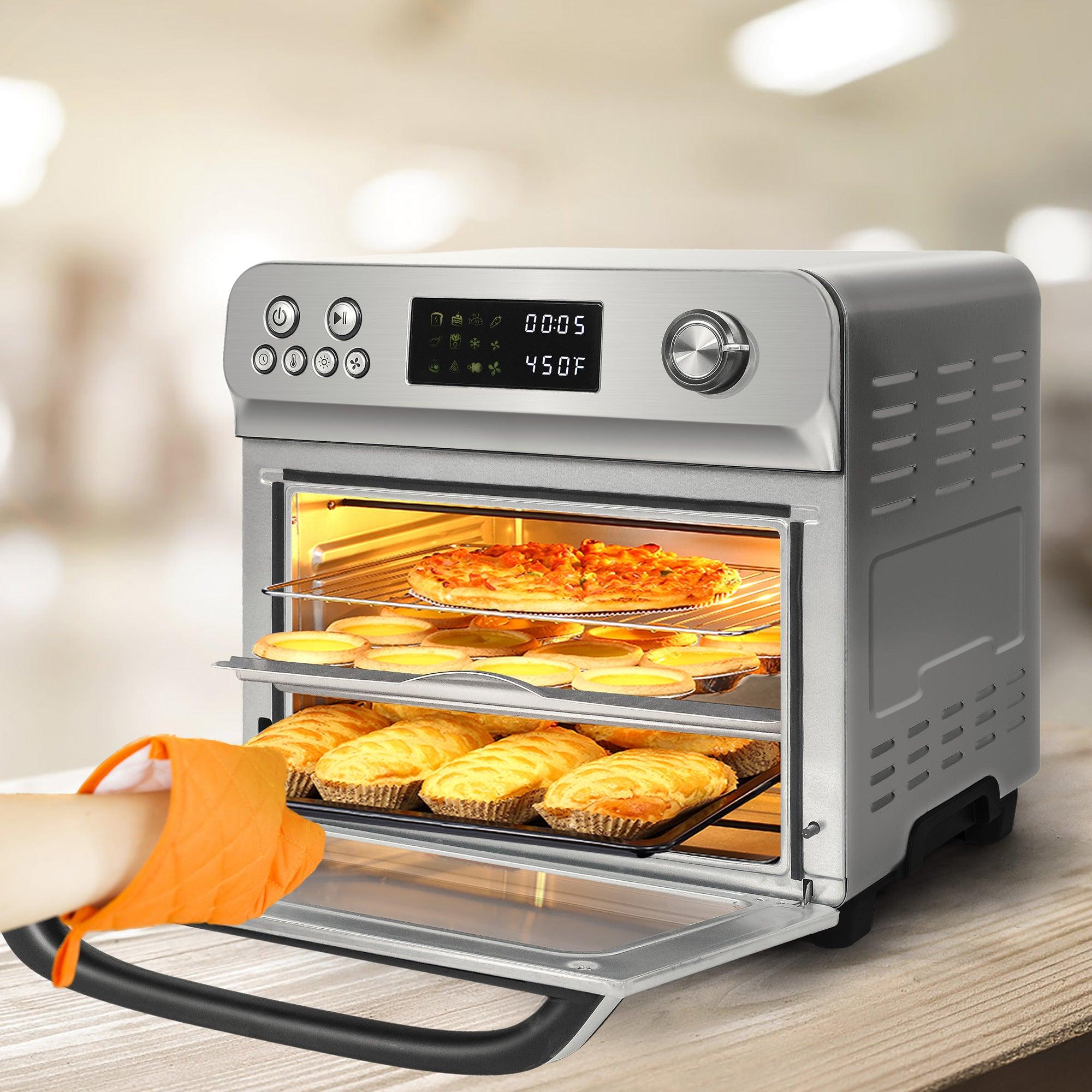 Air Fryer Toaster Oven 24QT Airfryer 10 Fuctions Mechanical Control, Fits 12" Pizza, 6 Slice Toast, Countertop Convection Oven - Luckyermore