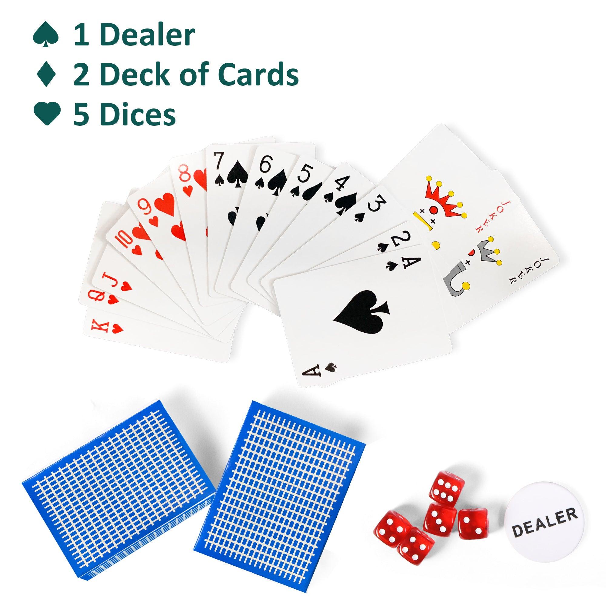 LUCKYERMORE 500pc 11.5g Poker Chip Set for Texas Holdem with Aluminum Case Clay Poker Chips Set