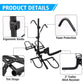 Hitch Mount Bike Rack for 2 Bikes Platform Style Bicycle Carrier for Car with 2" Hitch Receiver, Folding