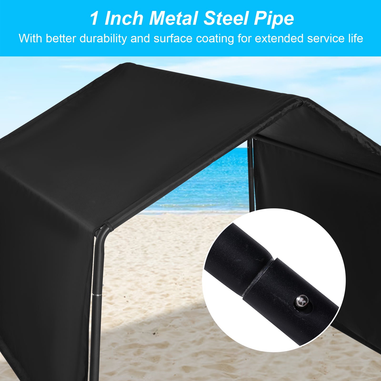 Outdoor Dog Shade Shelter, Outdoor Pet Canopy Tent with Waterproof Roof, 50"x 50"x 43" - Luckyermore