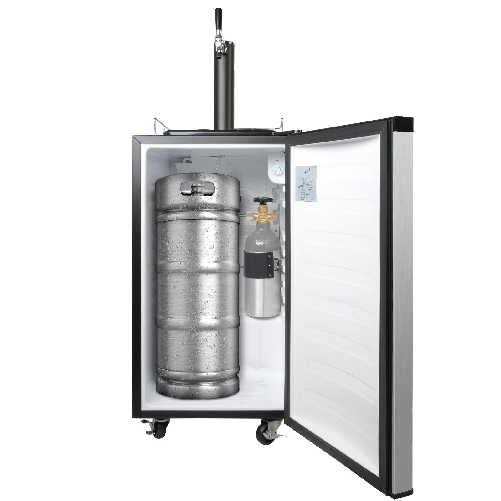 3.4 Cu.Ft Beer Kegerator Beverage Refrigerator Single Tap Direct Draw Beer Dispenser - Luckyermore
