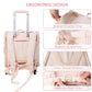 Pet Backpack with Wheels Dog Cat Travel Carrier Bag with Telescopic Handle, Pink