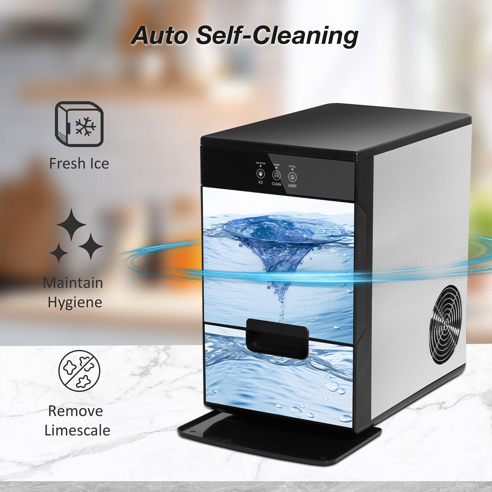 55lbs/24H Countertop Nugget Ice Maker Self-Cleaning Ice Machine with Ice Scoop and Drip Tray - Luckyermore