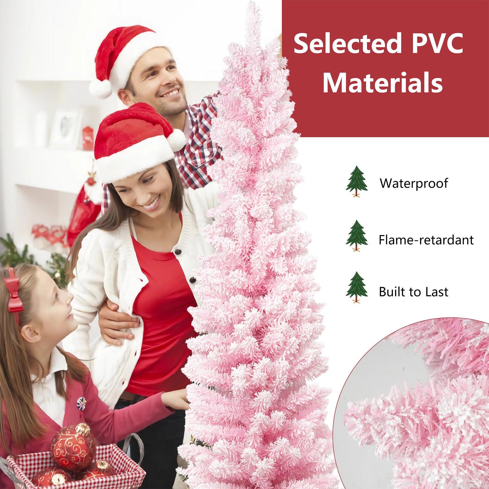 5ft Pink Artificial Christmas Tree Xmas Tree with 250 Branch Tips Metal Stand