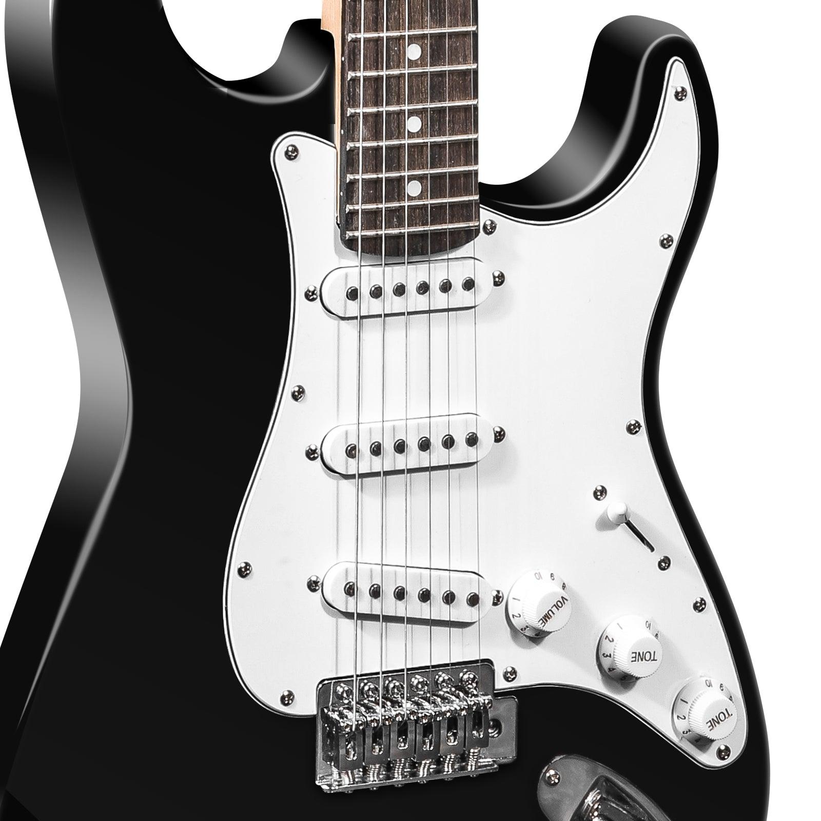 39.5" Full Size Electric Guitar for Beginners with Amplifier, Black and White