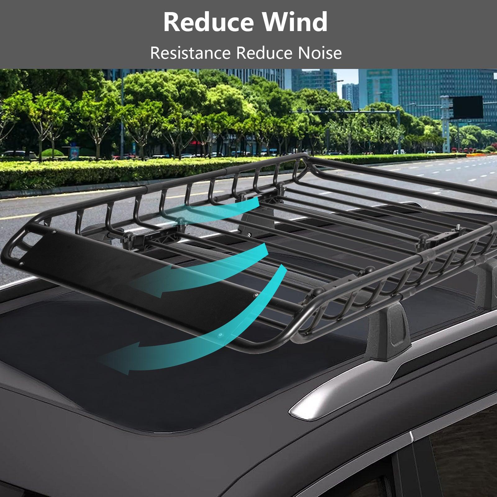 LUCKYERMORE 45.8"x 36.2" Universal Roof Rack Basket Rooftop Cargo Rack Luggage Holder for SUV Truck and Car, Black