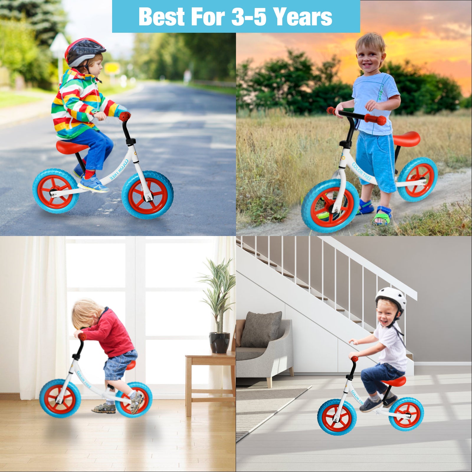 Lightweight Toddler Bike Balance Bike No Pedal Bike with Adjustable Handlebar and Seat
