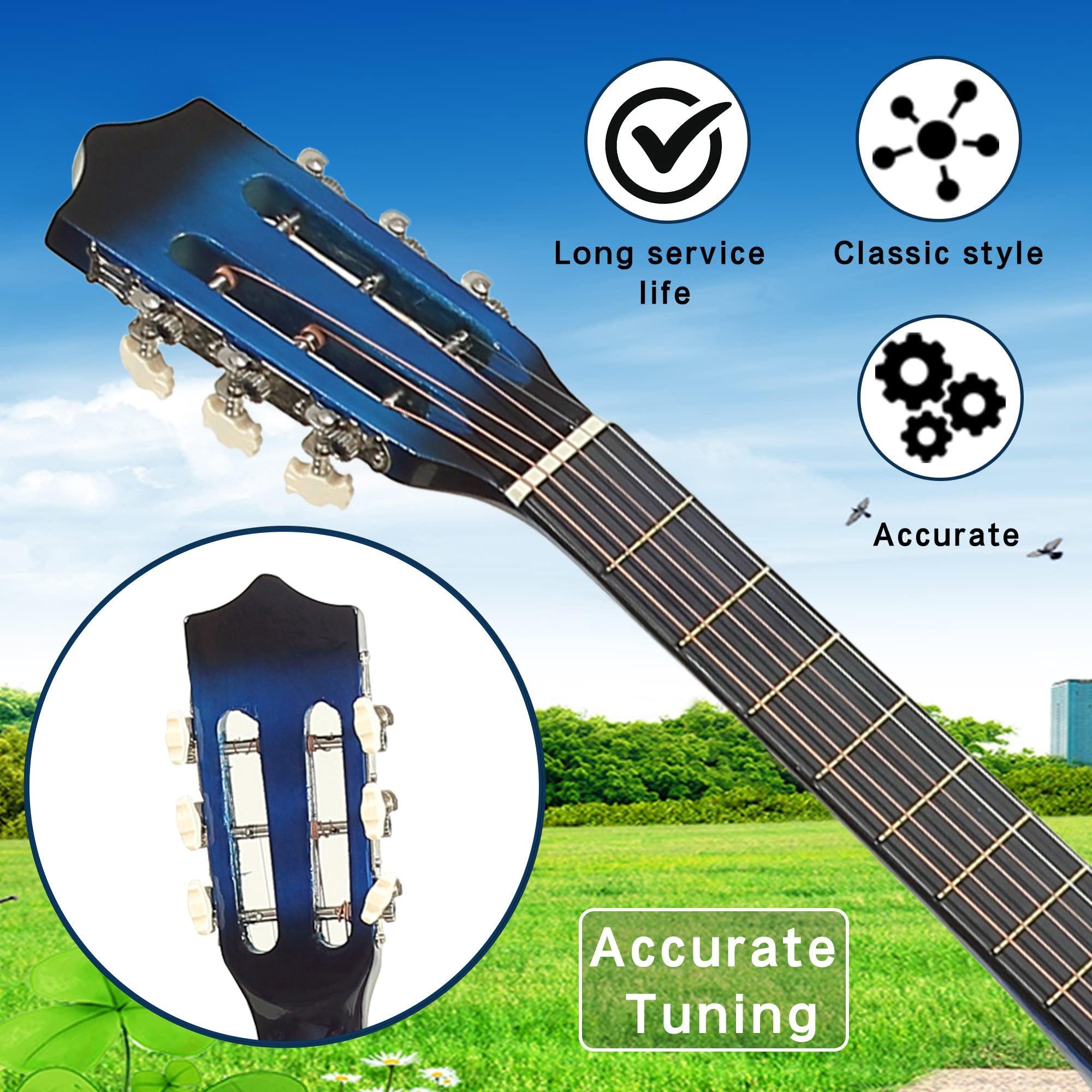 38" Acoustic Electric Guitar for Beginners All Wood Classic Guitar, Blue - Luckyermore