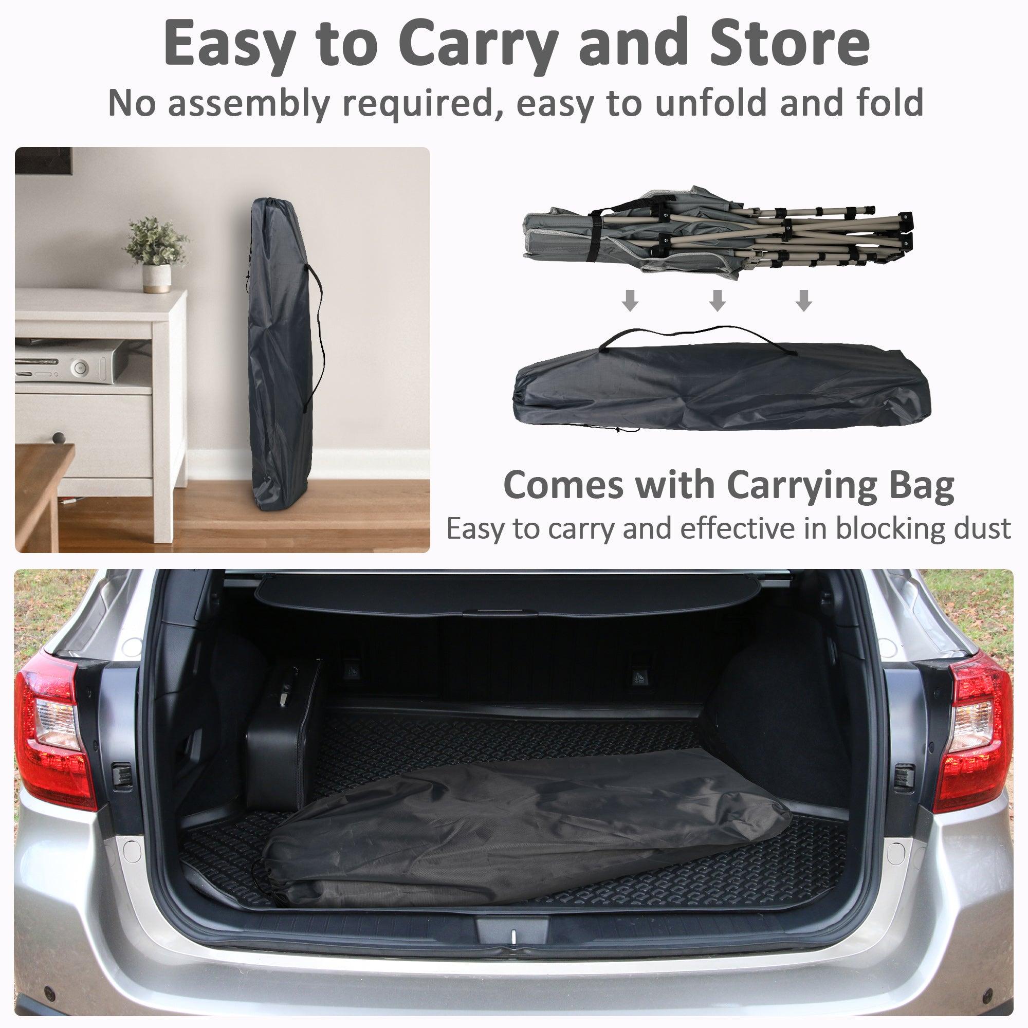 LUCKYERMORE Portable Folding Camping Cots Sleeping Cots with Removable Mattress Carry Bag and Side Pocket