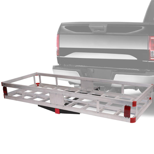 Hitch Mount Aluminum Cargo Carrier Basket Folding Cargo Rack with 2" Receiver