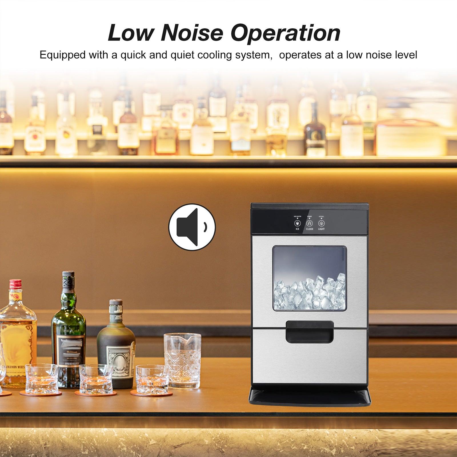 55lbs/24H Countertop Nugget Ice Maker Self-Cleaning Ice Machine with Ice Scoop and Drip Tray - Luckyermore