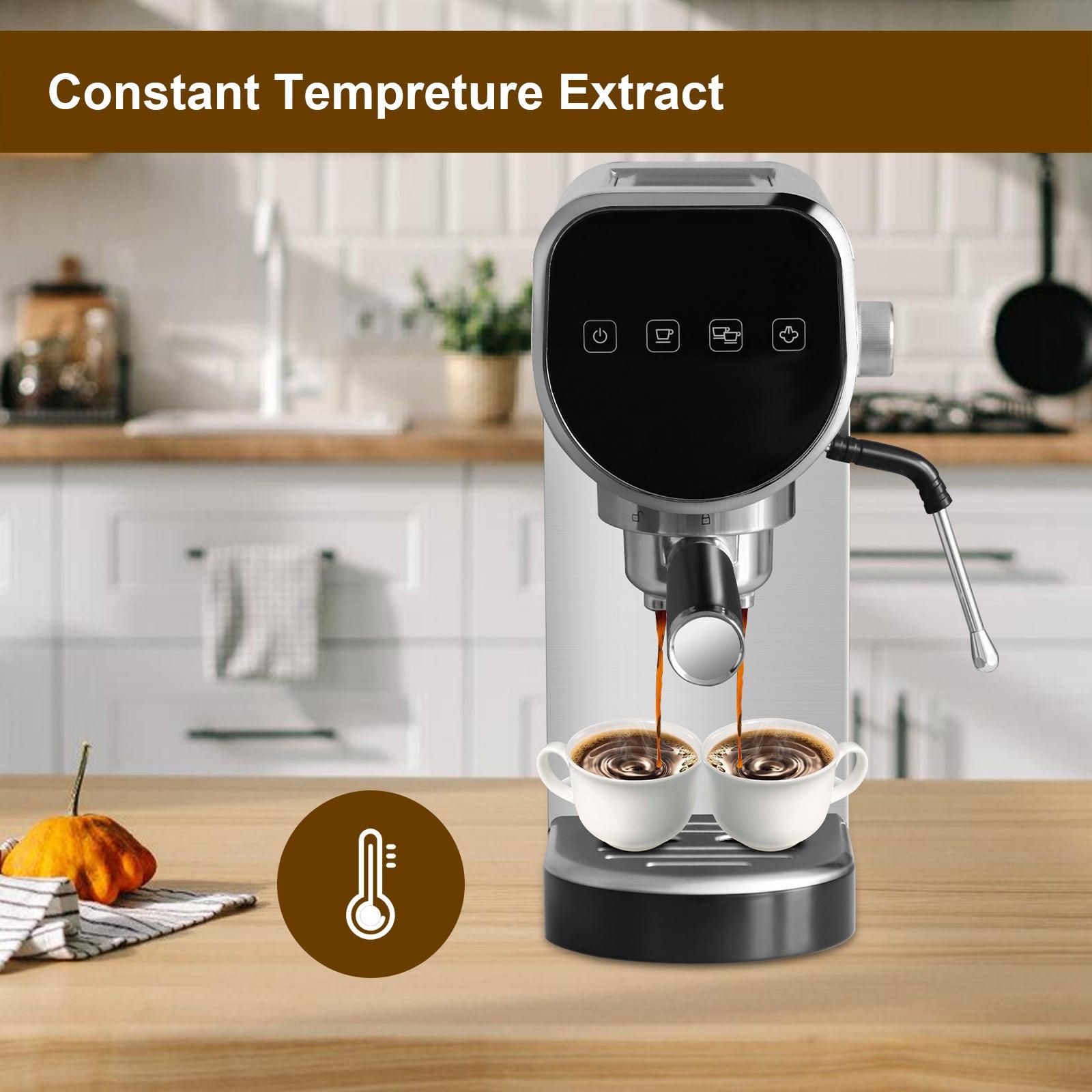 Espresso Machine 20-Bar Pump Manual Coffee Maker with Milk Frother Steam Wand - Luckyermore