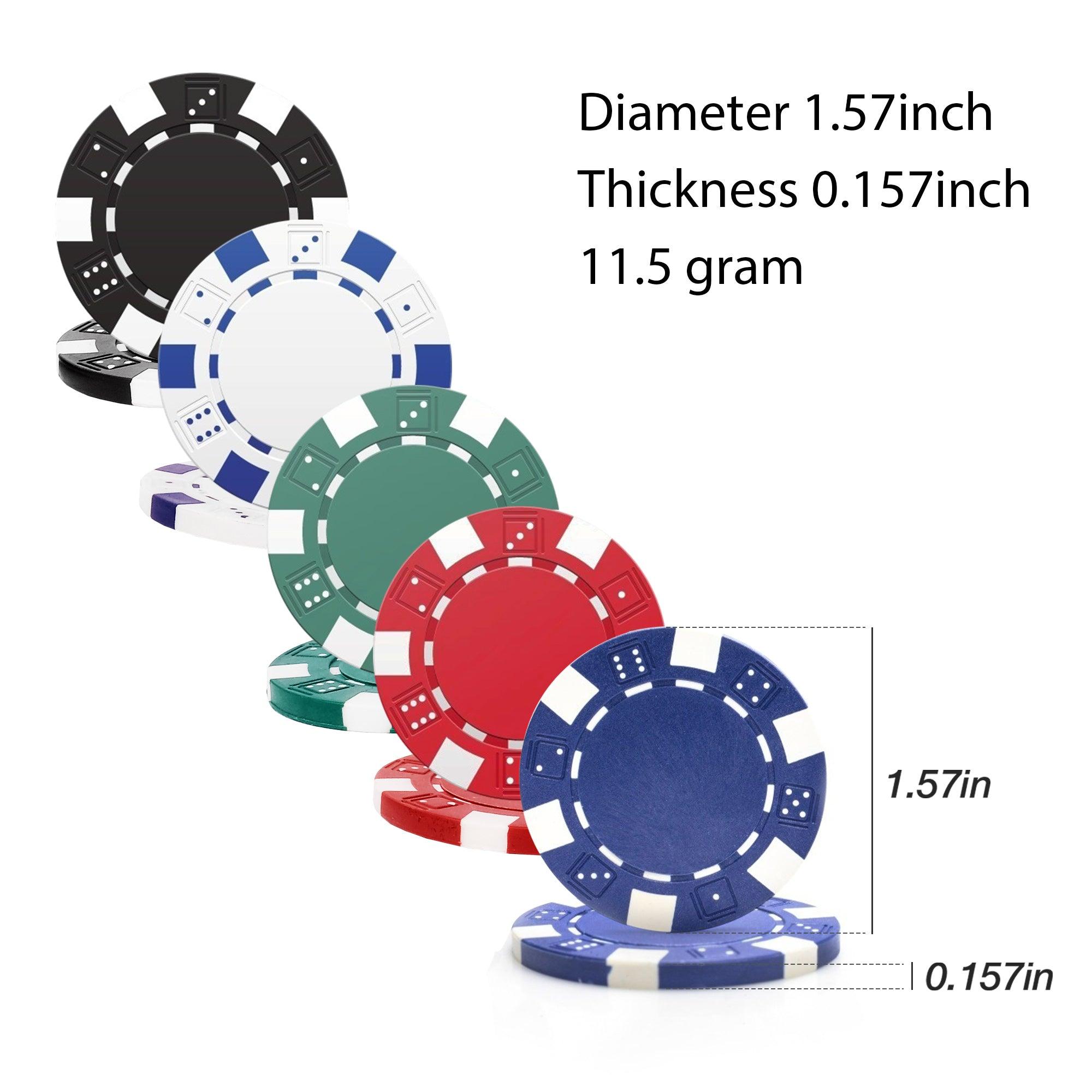 LUCKYERMORE 500pc 11.5g Poker Chip Set for Texas Holdem with Aluminum Case Clay Poker Chips Set
