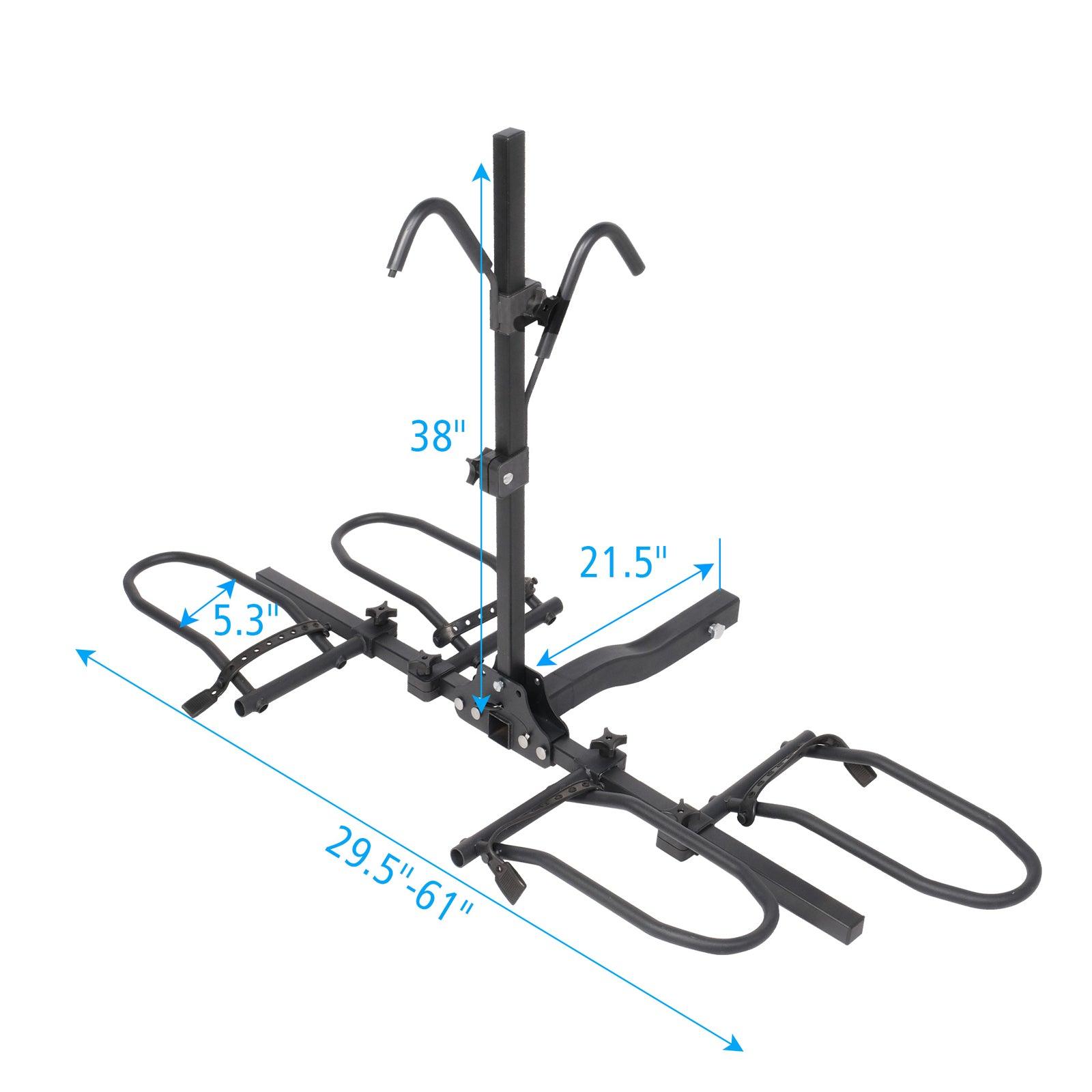 LUCKYERMORE Hitch Mount Bike Rack for 2 Bikes Platform Style Bicycle Carrier for Car with 2" Hitch Receiver, S Tube