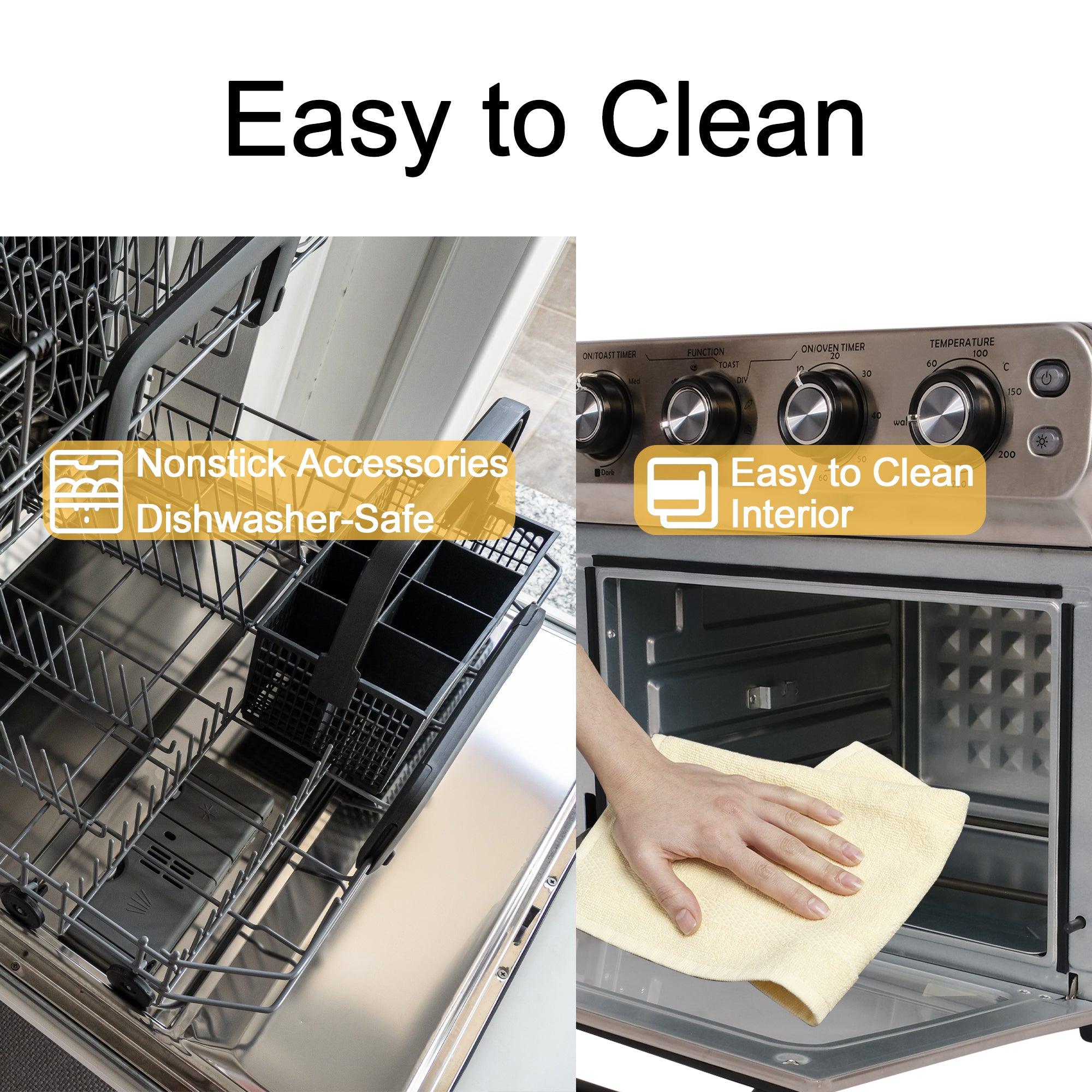 Air Fryer Toaster Oven 24QT Airfryer 8 Fuctions Knob Control, Fits 12" Pizza, 6 Slice Toast, Countertop Convection Oven - Luckyermore