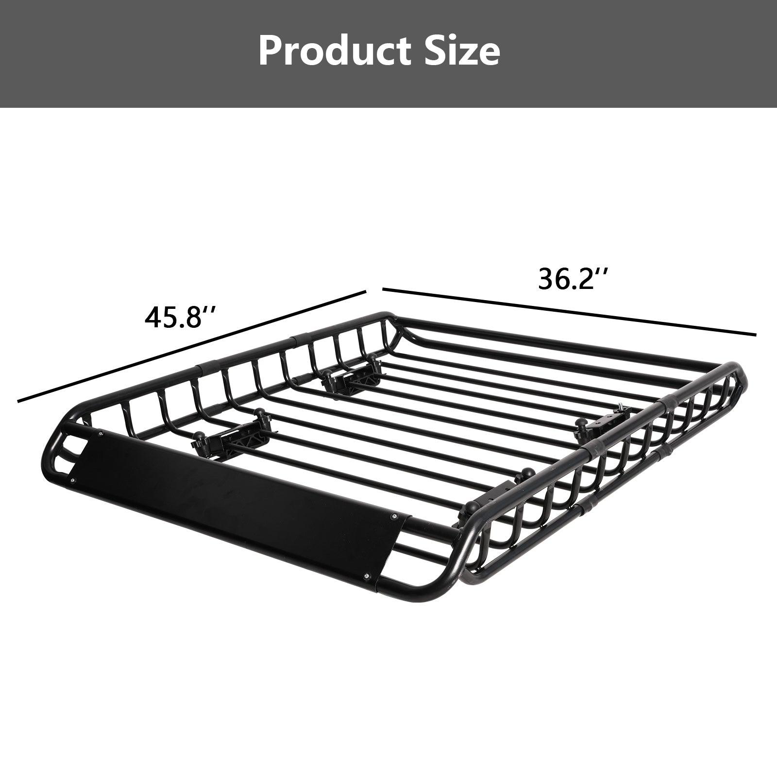 LUCKYERMORE 45.8"x 36.2" Universal Roof Rack Basket Rooftop Cargo Rack Luggage Holder for SUV Truck and Car, Black