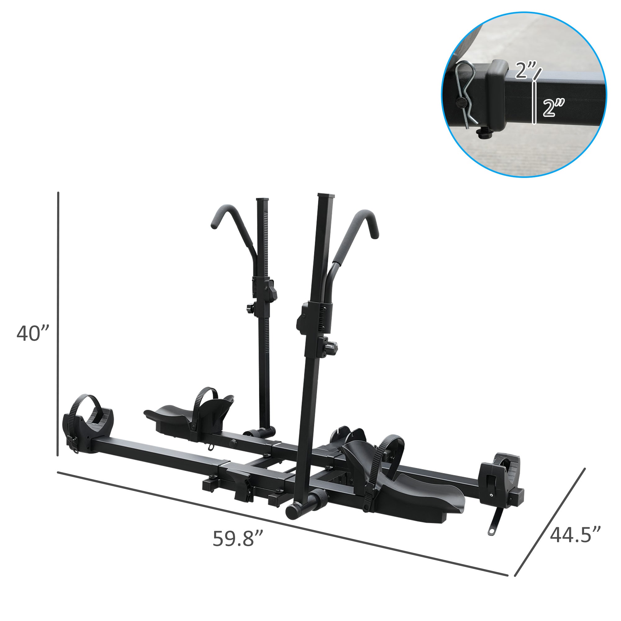 Platform Style Hitch Mount Bike Rack for 2 Bikes Carrier for Car SUV with 2" Hitch Receiver