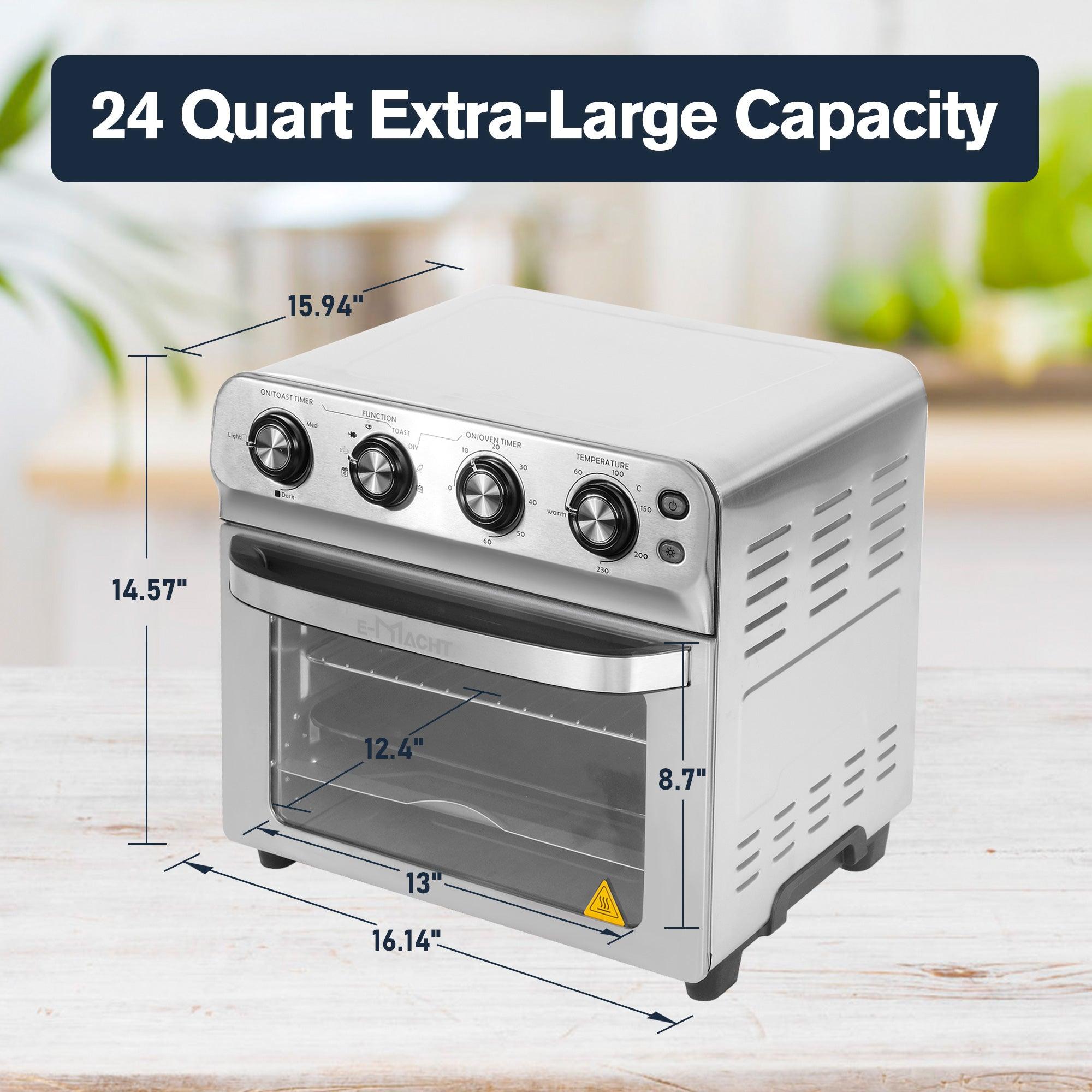 Air Fryer Toaster Oven 24QT Airfryer 8 Fuctions Knob Control, Fits 12" Pizza, 6 Slice Toast, Countertop Convection Oven - Luckyermore