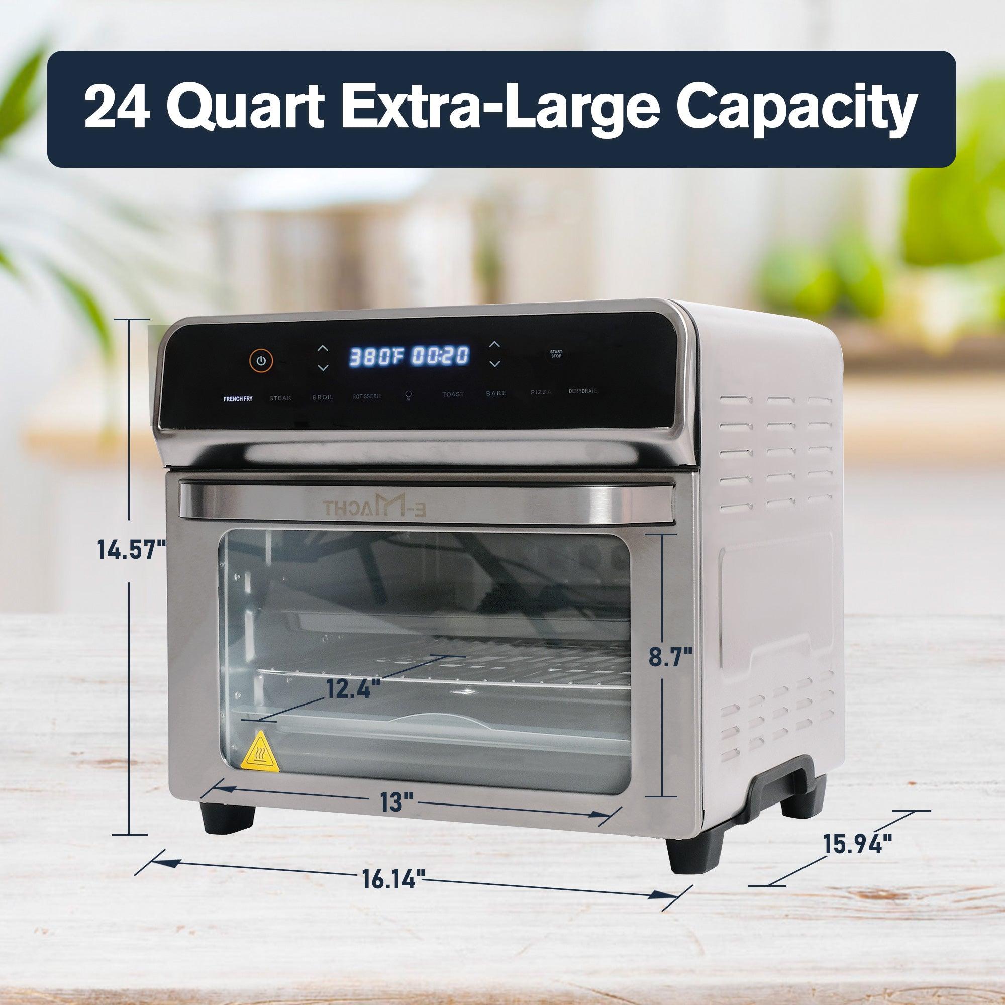 Air Fryer Toaster Oven 24QT Airfryer 10 Fuctions Touch Control, Fits 12" Pizza, 6 Slice Toast, Countertop Convection Oven - Luckyermore