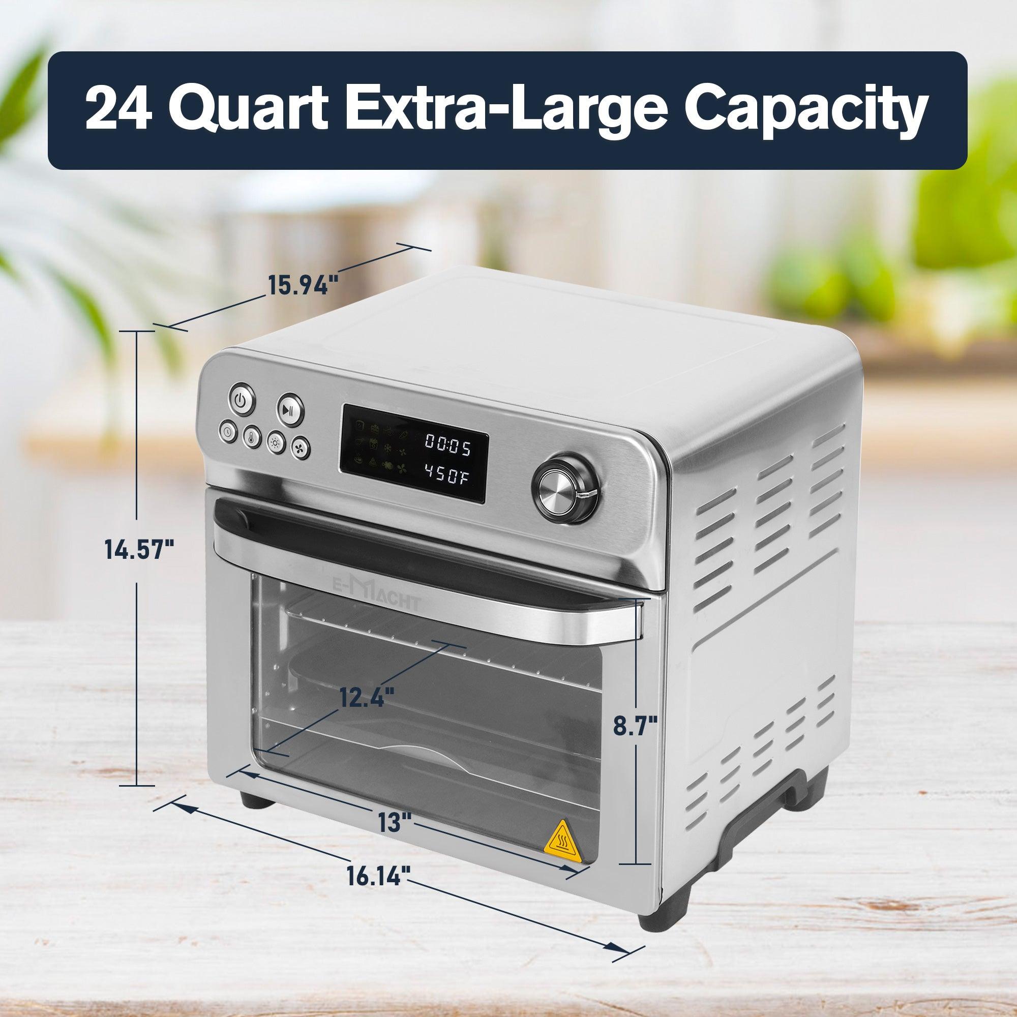 Air Fryer Toaster Oven 24QT Airfryer 10 Fuctions Mechanical Control, Fits 12" Pizza, 6 Slice Toast, Countertop Convection Oven - Luckyermore