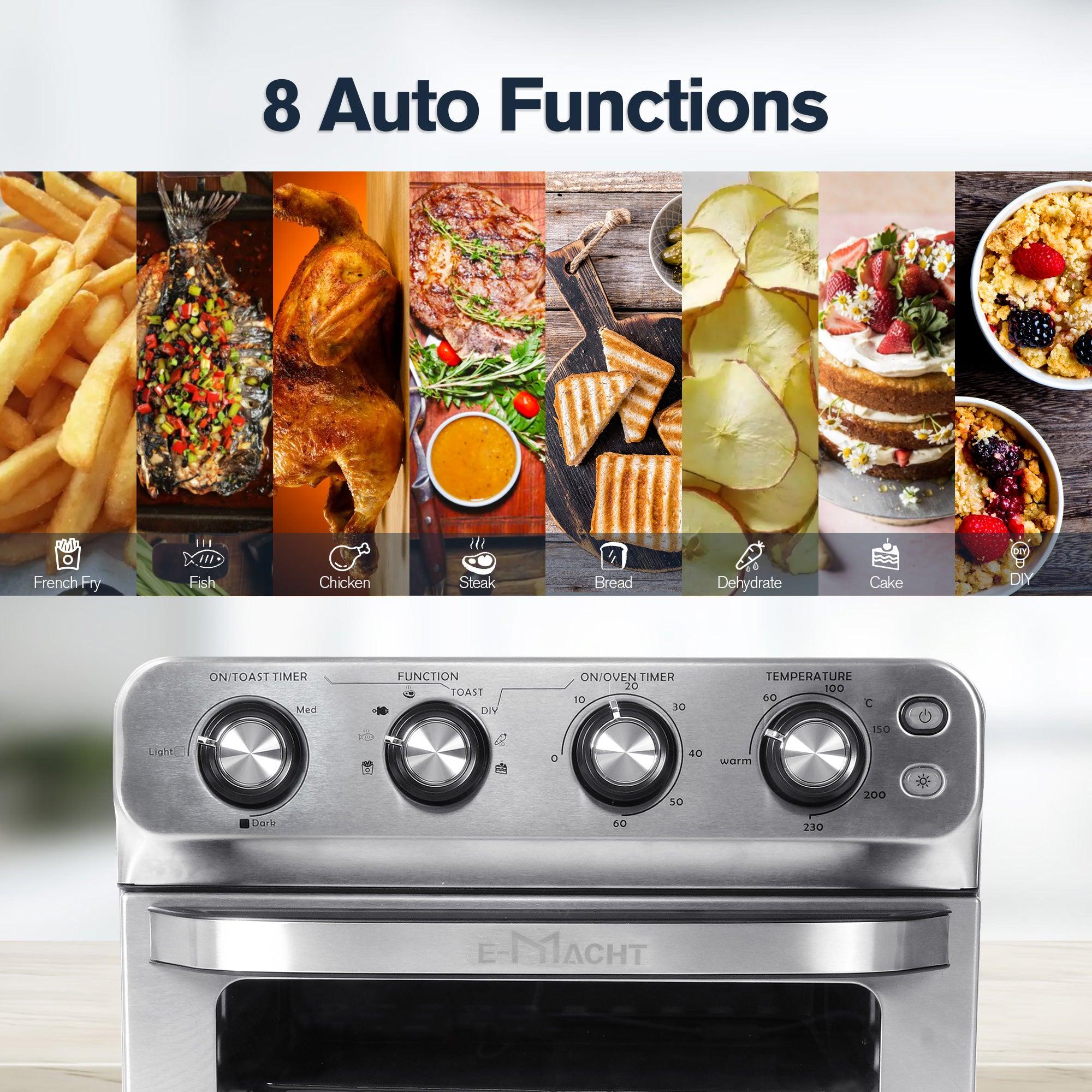 Air Fryer Toaster Oven 24QT Airfryer 8 Fuctions Knob Control, Fits 12" Pizza, 6 Slice Toast, Countertop Convection Oven - Luckyermore
