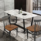 Set of 2 Kitchen Dining Chairs Wood Seat with Metal Legs Fully Assembled, Curve V Back