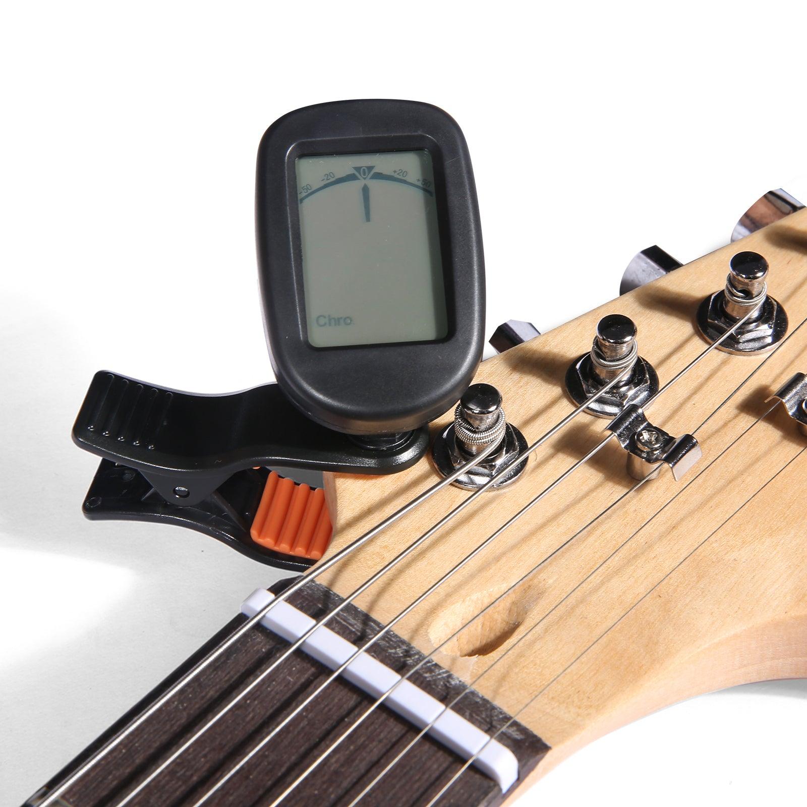 39.5" Full Size Electric Guitar for Beginners with Amplifier, Black and White - Luckyermore