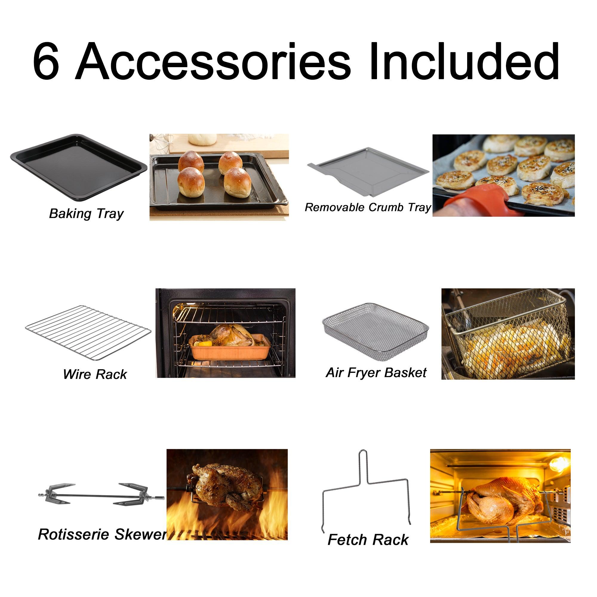 Air Fryer Toaster Oven 24QT Airfryer 10 Fuctions Touch Control, Fits 12" Pizza, 6 Slice Toast, Countertop Convection Oven - Luckyermore
