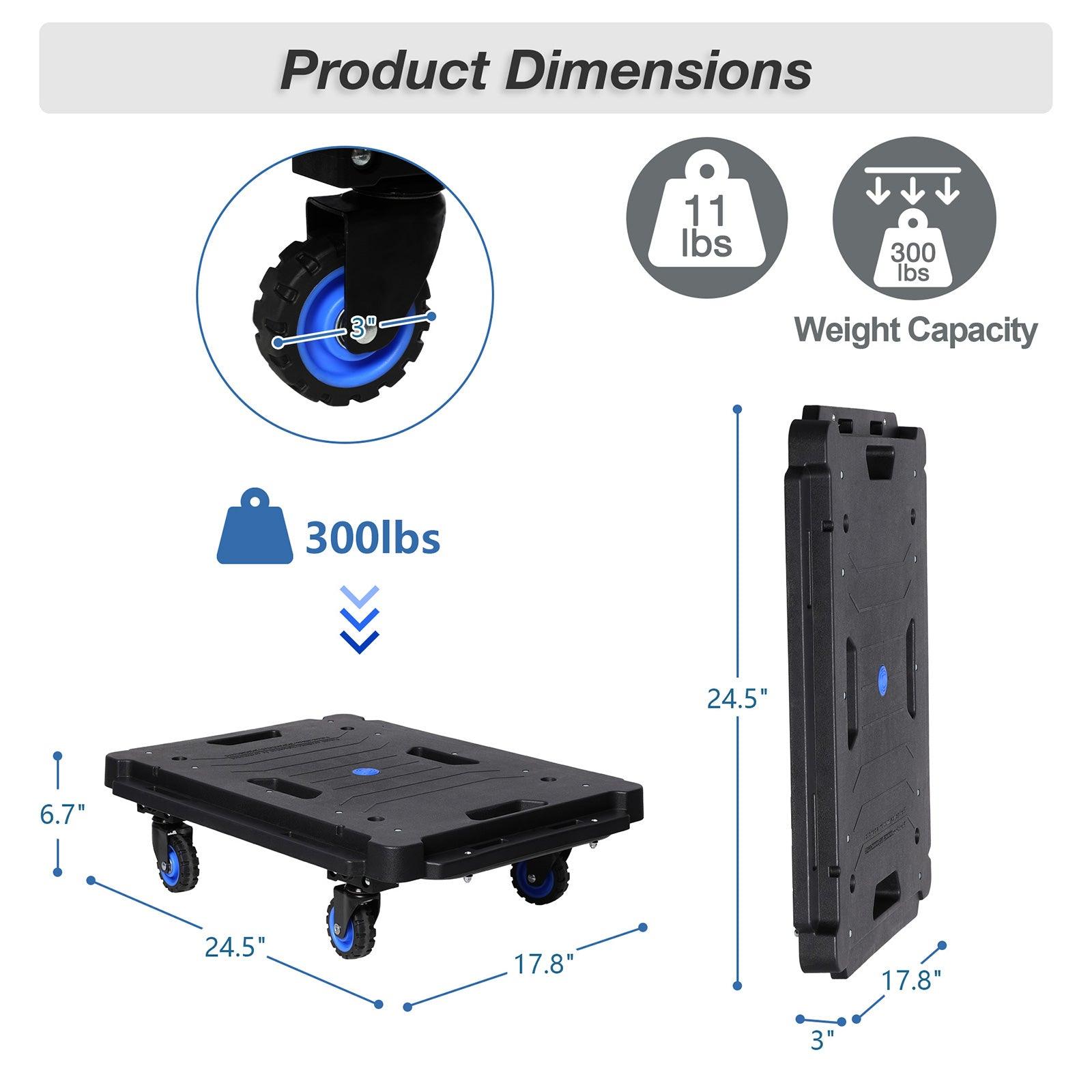 Furniture Moving Dolly Cart Portable Mobile Rollers with 360° Swivel Wheels - Luckyermore