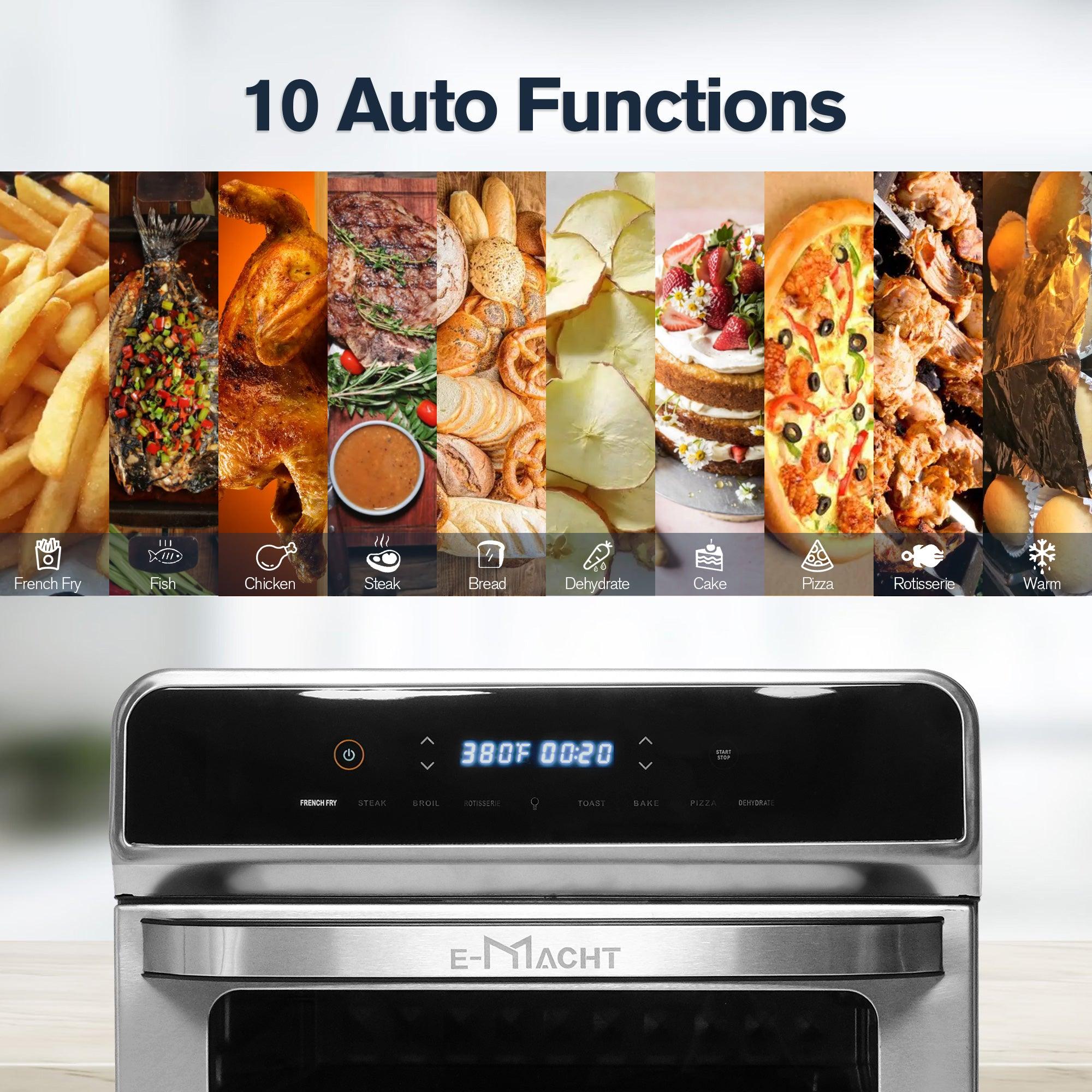 Air Fryer Toaster Oven 24QT Airfryer 10 Fuctions Touch Control, Fits 12" Pizza, 6 Slice Toast, Countertop Convection Oven - Luckyermore