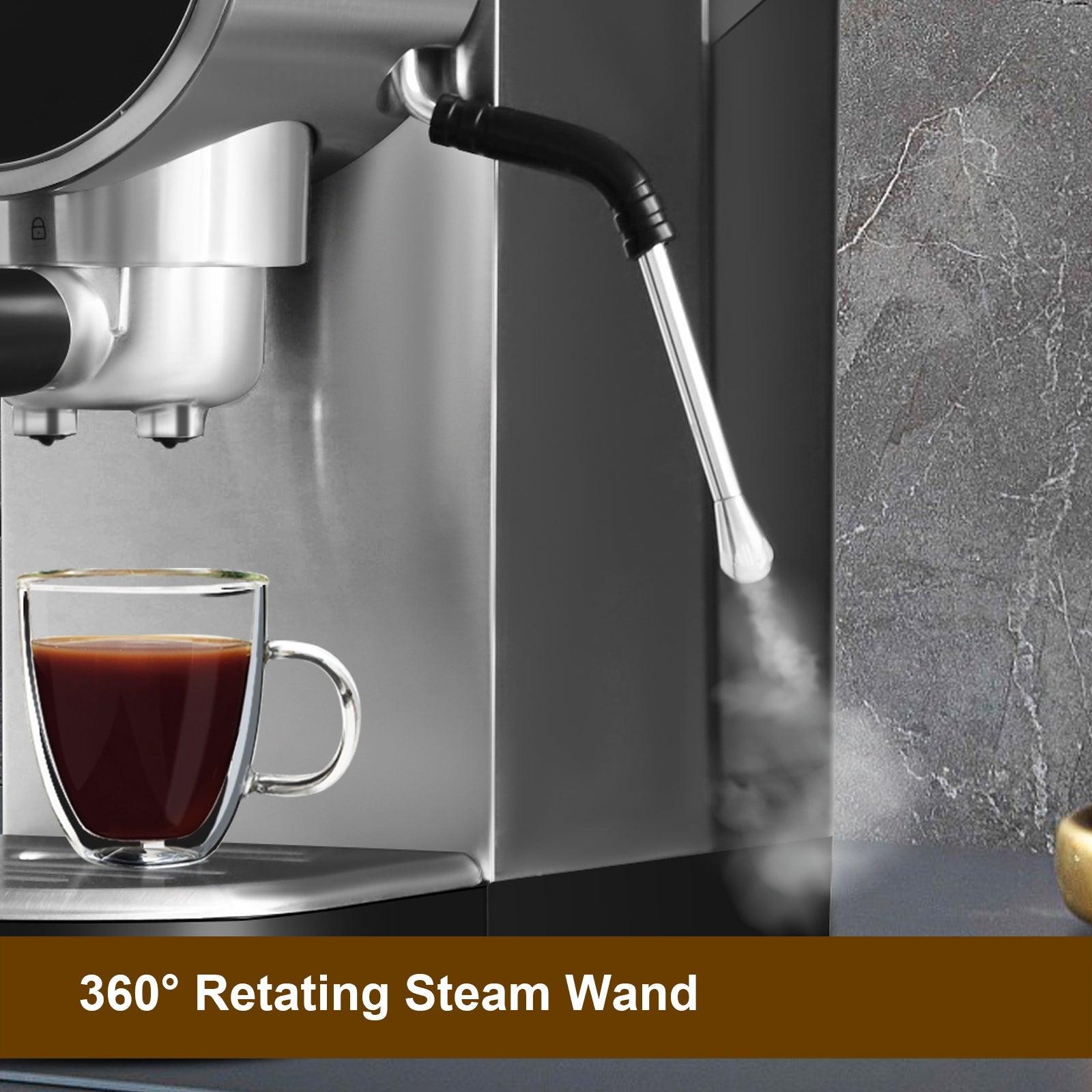 Espresso Machine 20-Bar Pump Manual Coffee Maker with Milk Frother Steam Wand - Luckyermore