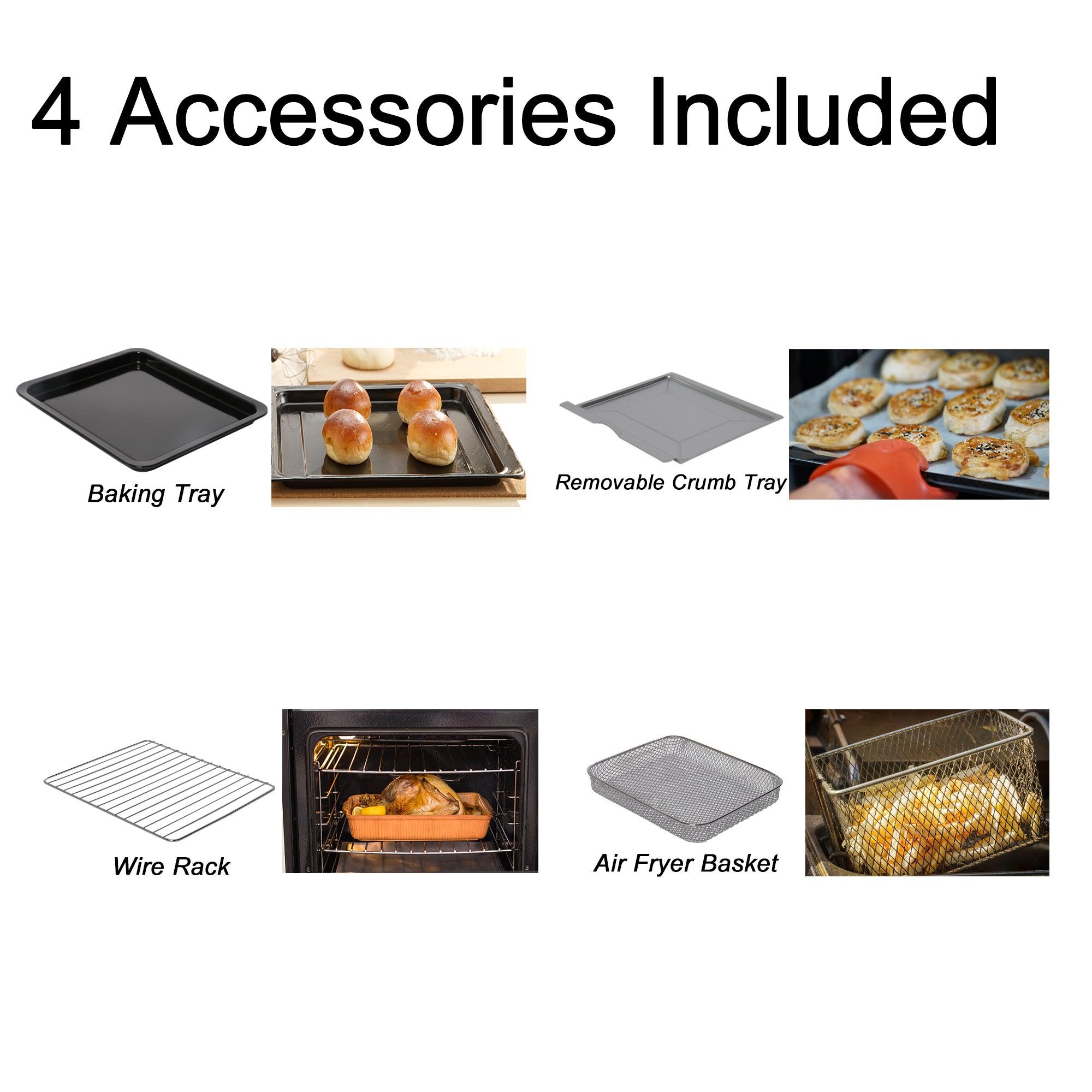 Air Fryer Toaster Oven 24QT Airfryer 8 Fuctions Knob Control, Fits 12" Pizza, 6 Slice Toast, Countertop Convection Oven - Luckyermore