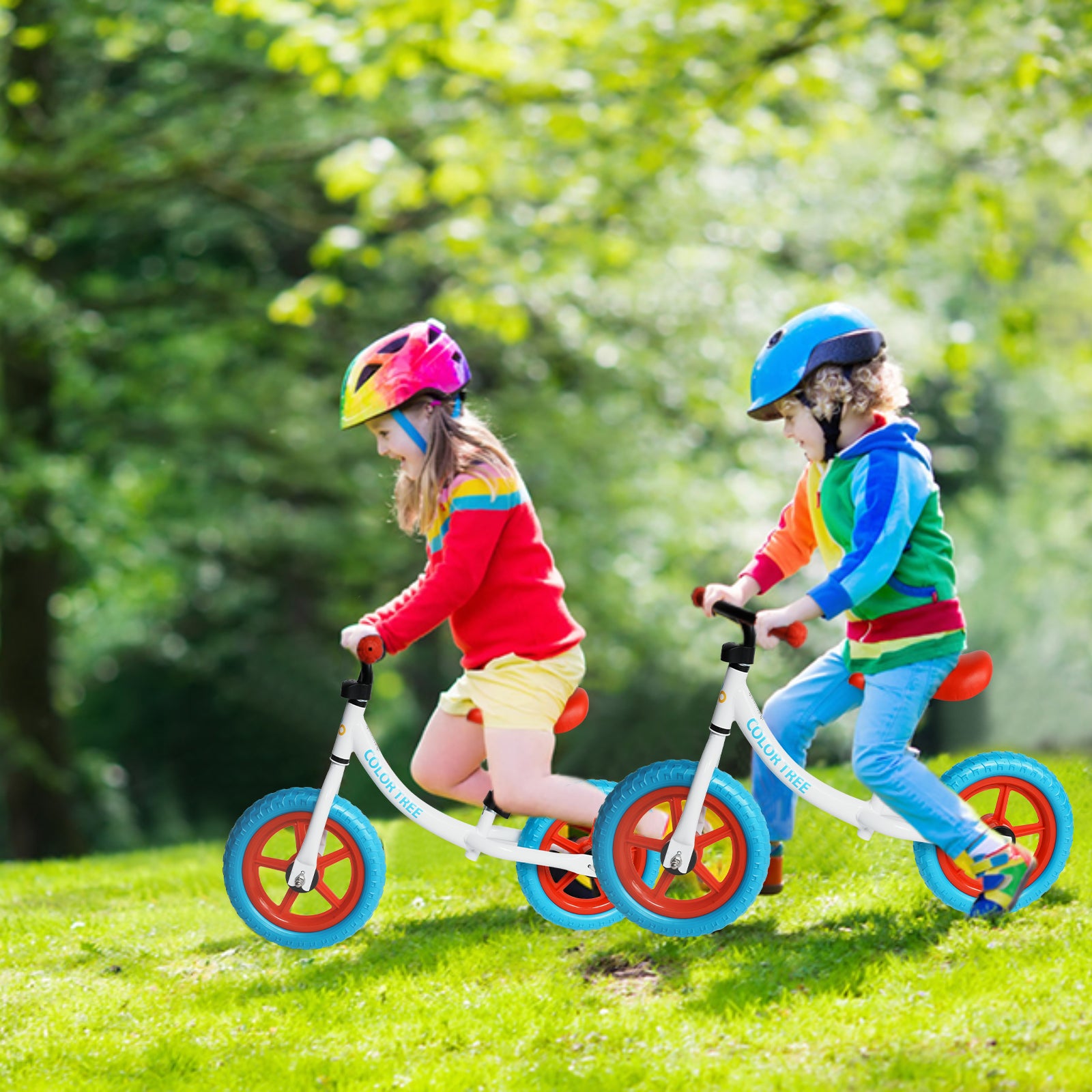 Lightweight Toddler Bike Balance Bike No Pedal Bike with Adjustable Handlebar and Seat