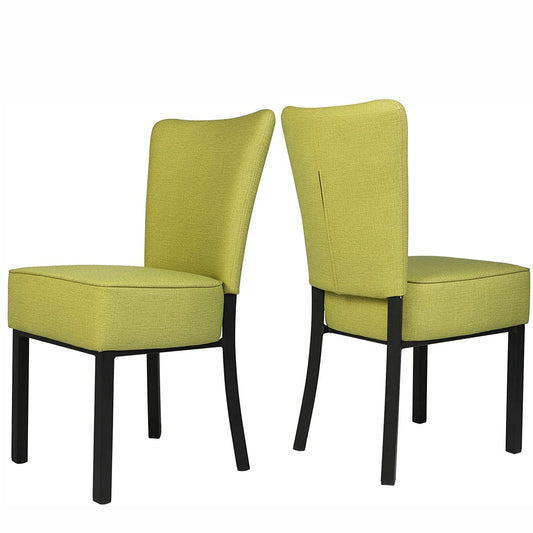LUCKYERMORE Set of 2 Modern Dining Chairs PU Leather Side Chairs with Soft Cushion, Green