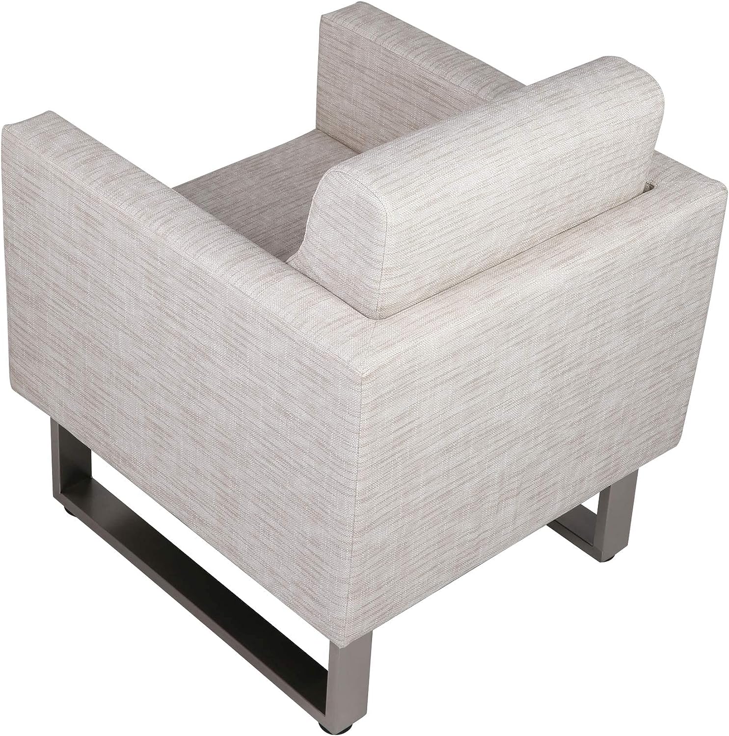 LUCKYERMORE Office Guest Chairs Sofa Leather Club Chairs Accent Chairs with PU Leather Soft Sponge, White