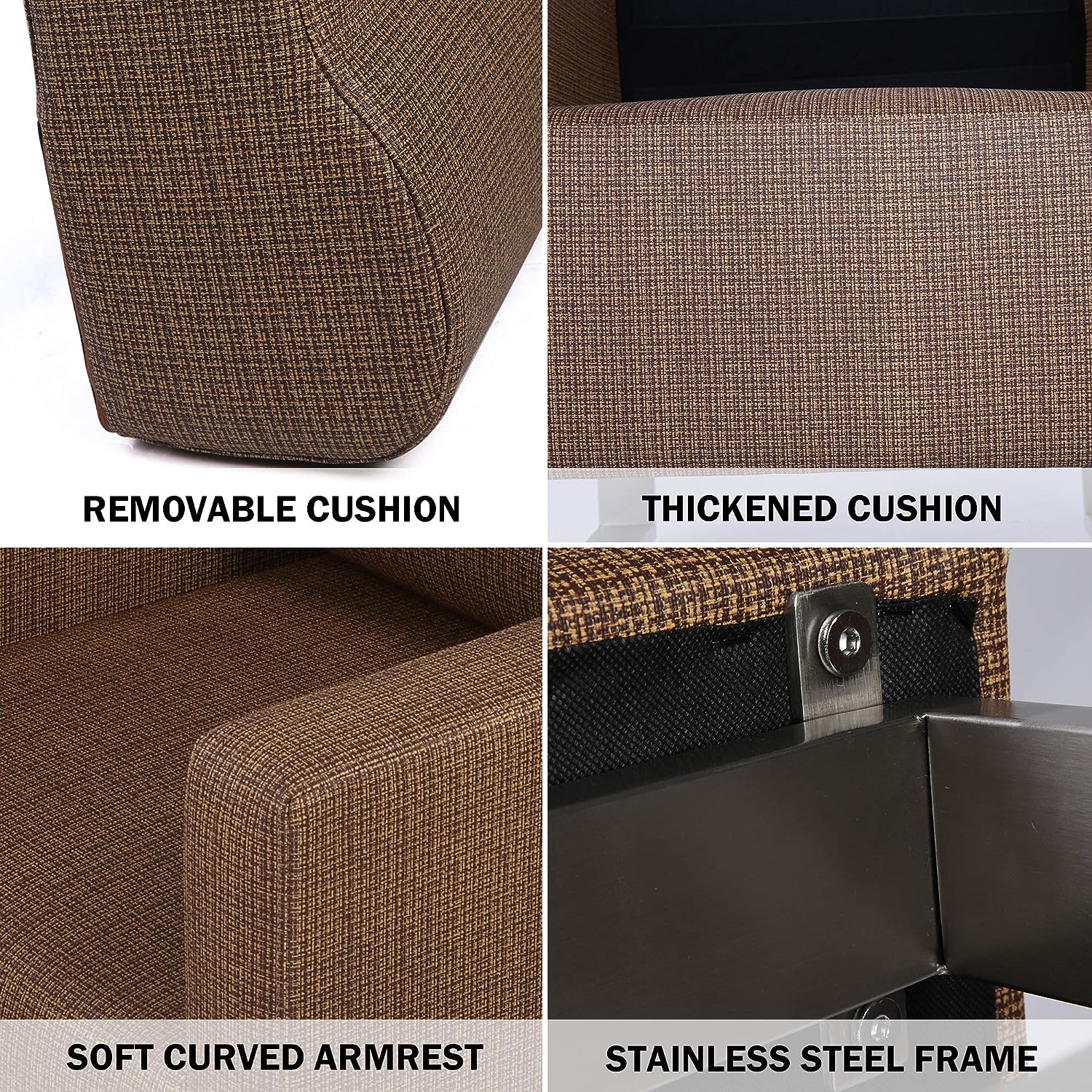 Office Guest Chairs Sofa Leather Club Chairs Accent Chairs with PU Leather Soft Sponge, Coffee