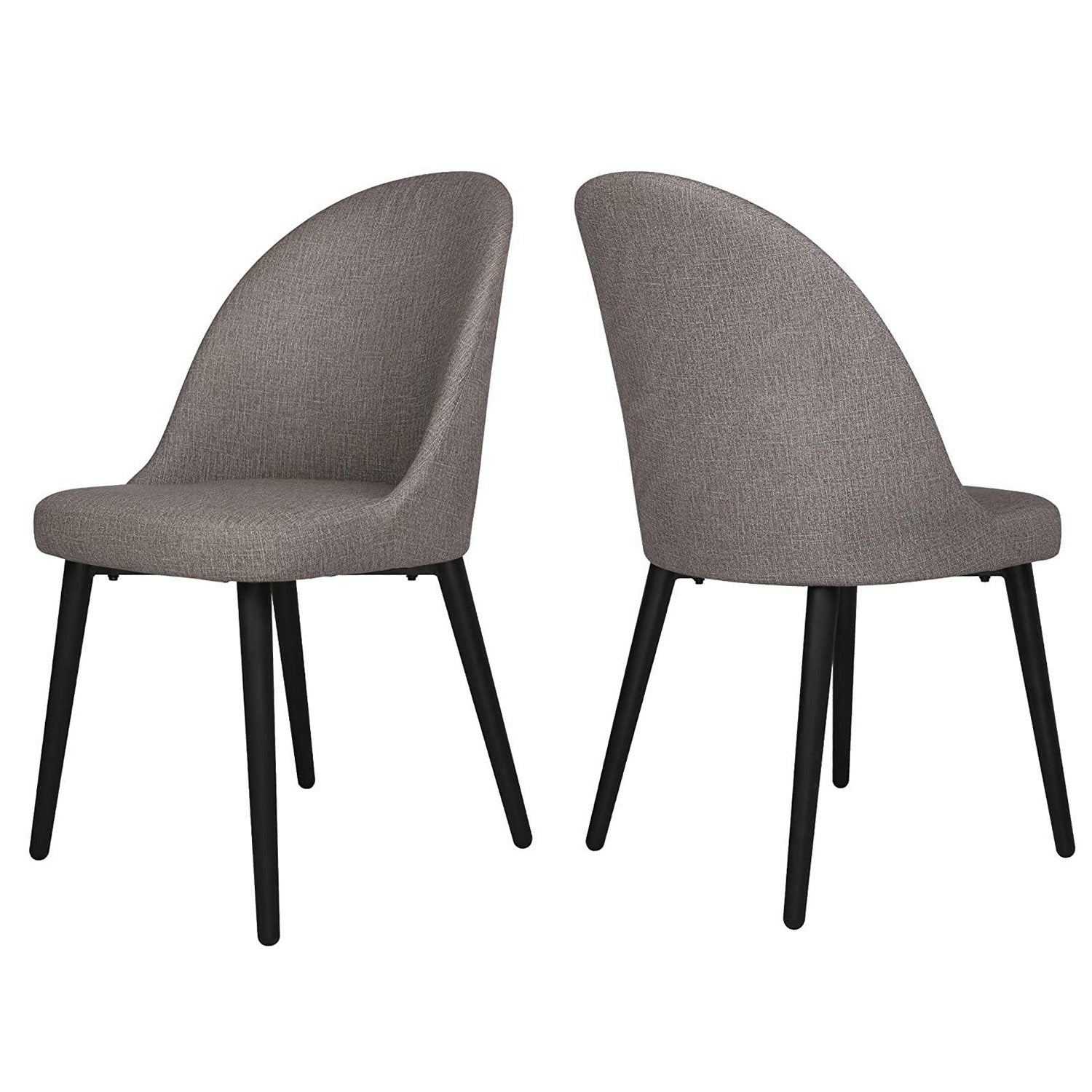 Set of 2 Elegant Modern Dining Chair, Metal Frame Comfortable High Class Vinyl Seat, Gray - Luckyermore