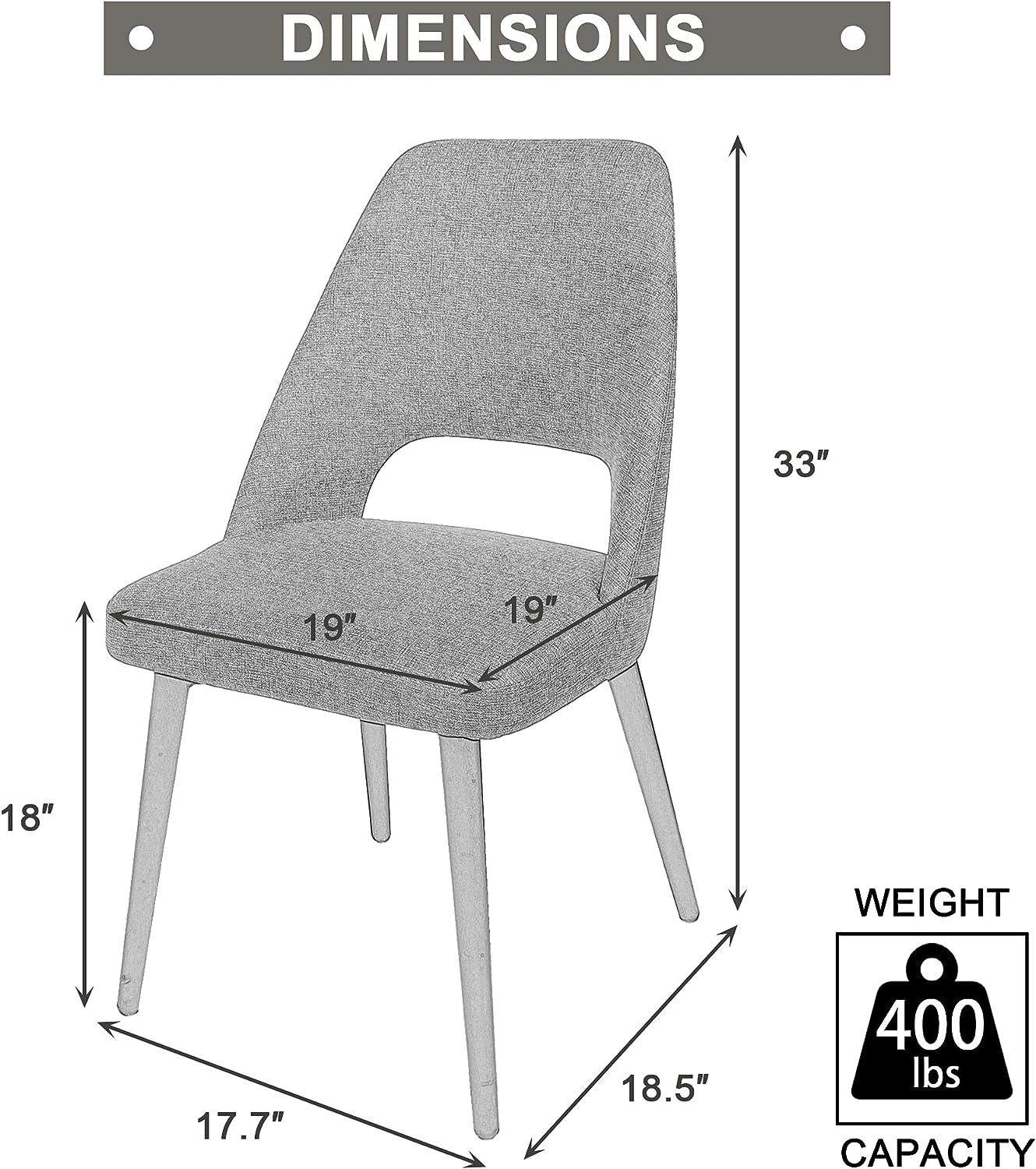 Set of 2 Modern Dining Room Chairs Upholstered Side Chairs with Soft PU Leather Seat Backrest, Gray - Luckyermore