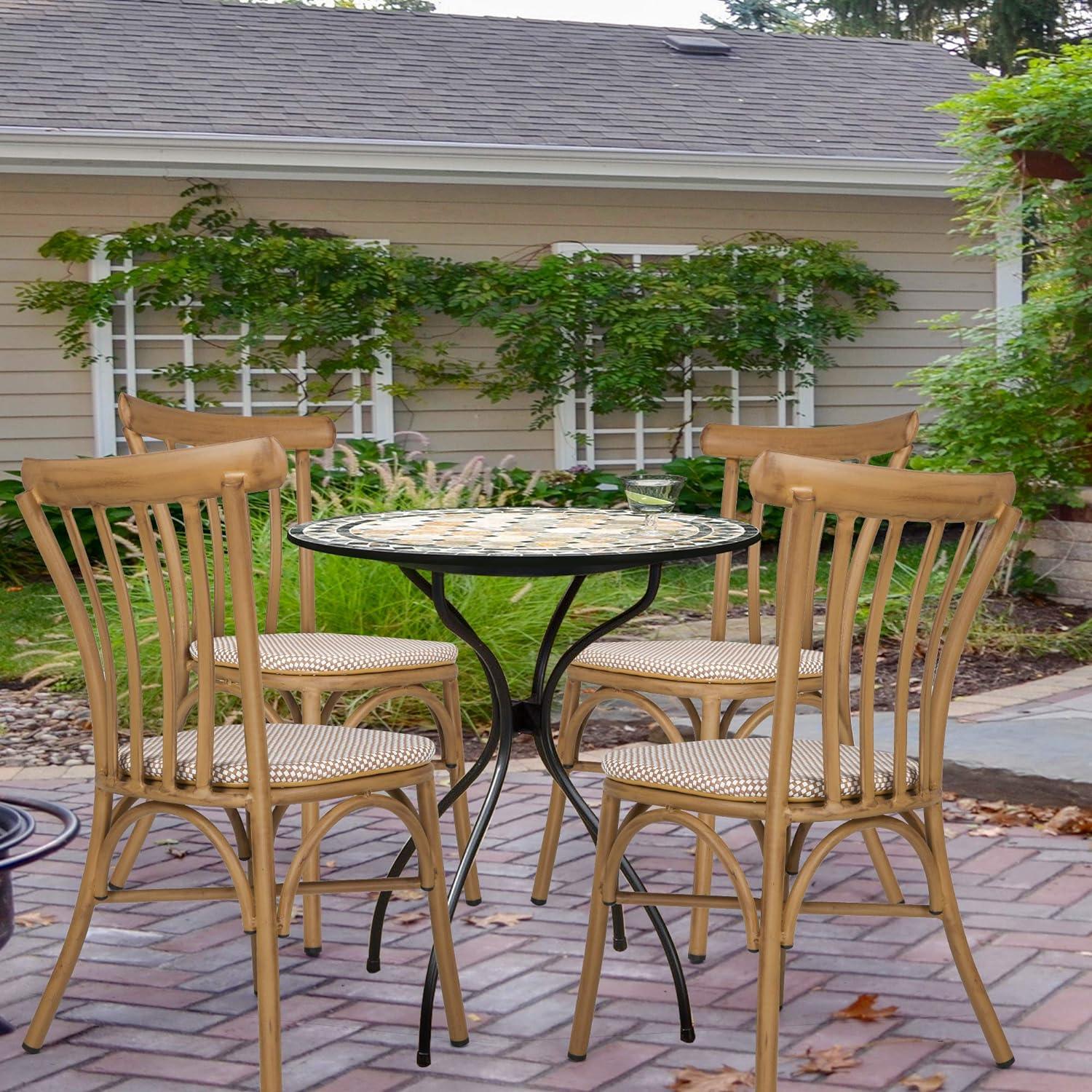 LUCKYERMORE Set of 2 Modern Dining Chairs with Aluminum Frame and Textile Fabric, Comb Back