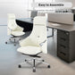 Executive Ergonomic Leather Office Chairs with Tilt and Height Adjustable, White With Headrest