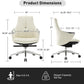 Executive Ergonomic Leather Office Chairs with Tilt and Height Adjustable, White