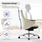 Executive Ergonomic Leather Office Chairs with Tilt and Height Adjustable, White