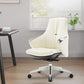 Executive Ergonomic Leather Office Chairs with Tilt and Height Adjustable, White
