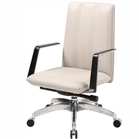 LUCKYERMORE Ergonomic Leather Office Chairs with Tilt and Height Adjustable, 360° Swivel for Home Office, Khaki