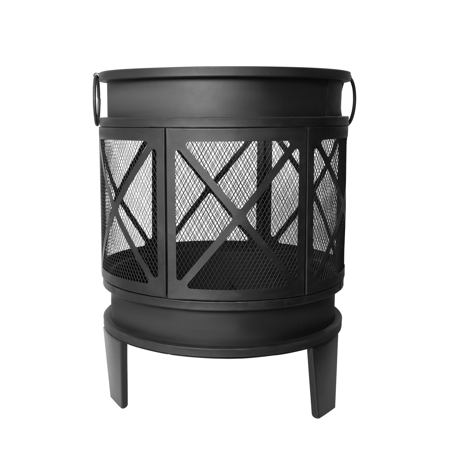 Samadhi 17.3” Outdoor Steel Wood Burning Fire Pit Garden Fireplace Black
