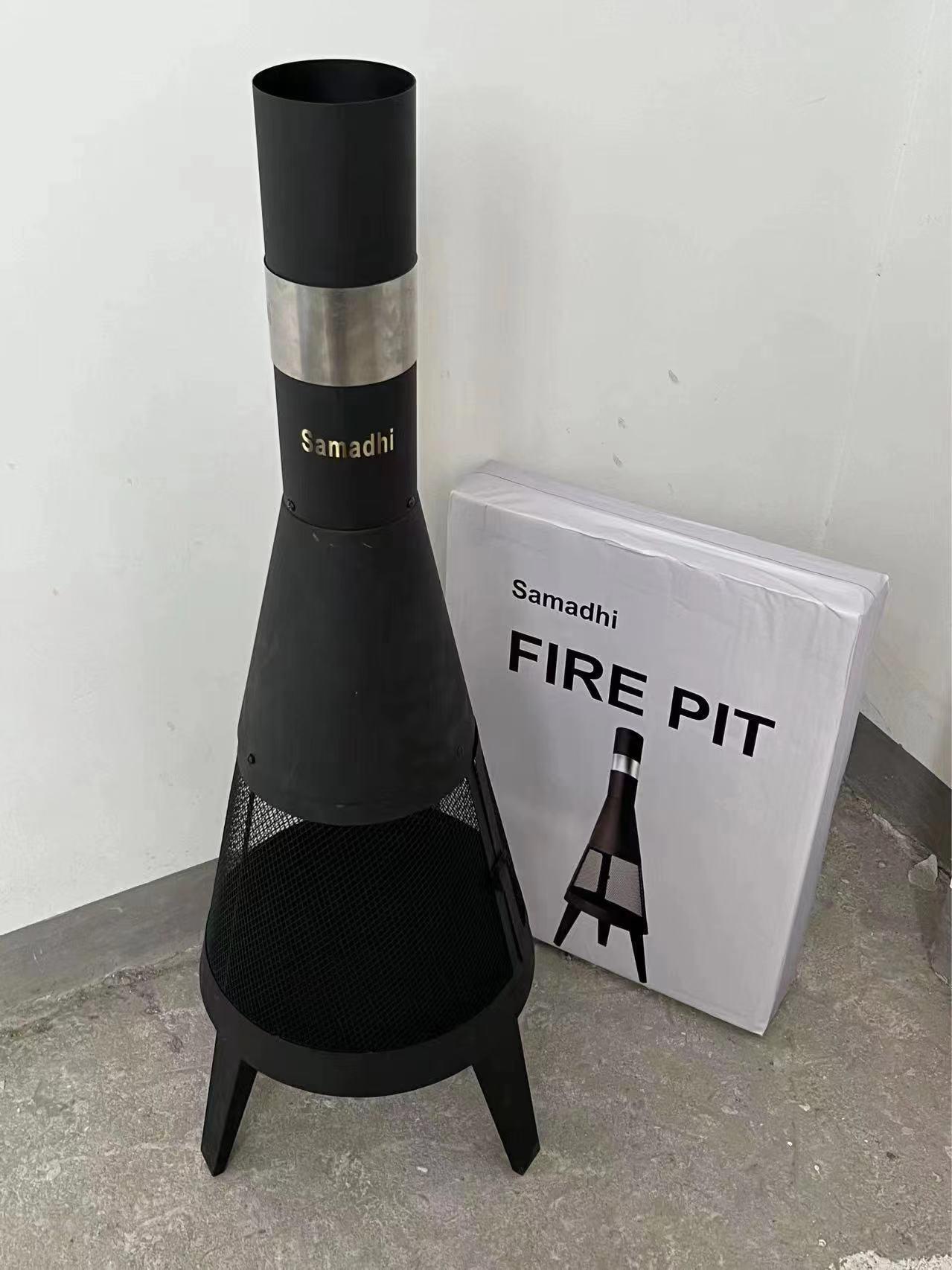 Samadhi 17.7” Garden Fireplace Steel Wood Burning Outdoor Fire Pit Black