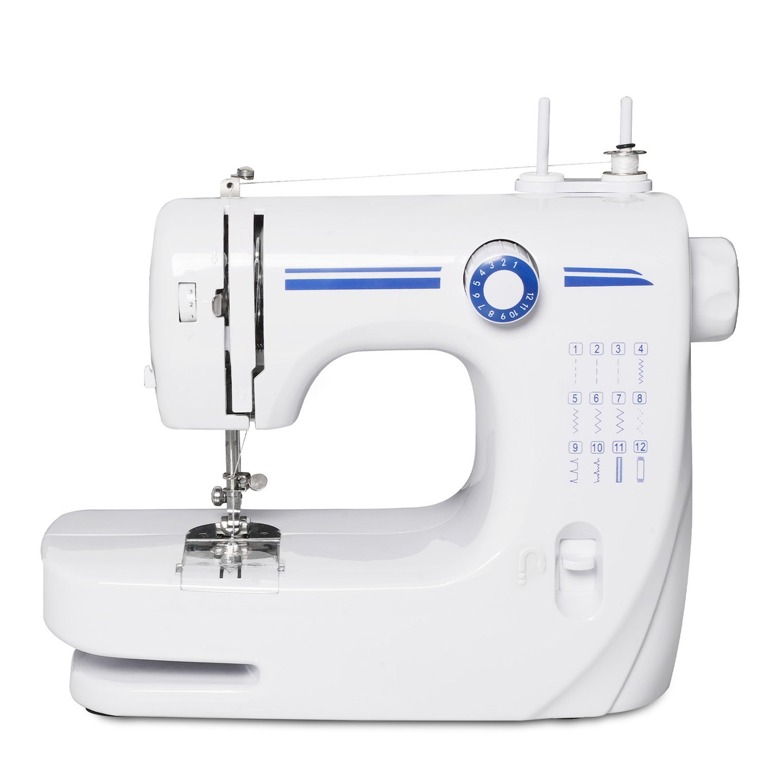 Portable Mini Sewing Machine for Beginners with Foot Pedal 12 Built-In Stitches Double Thread, Blue